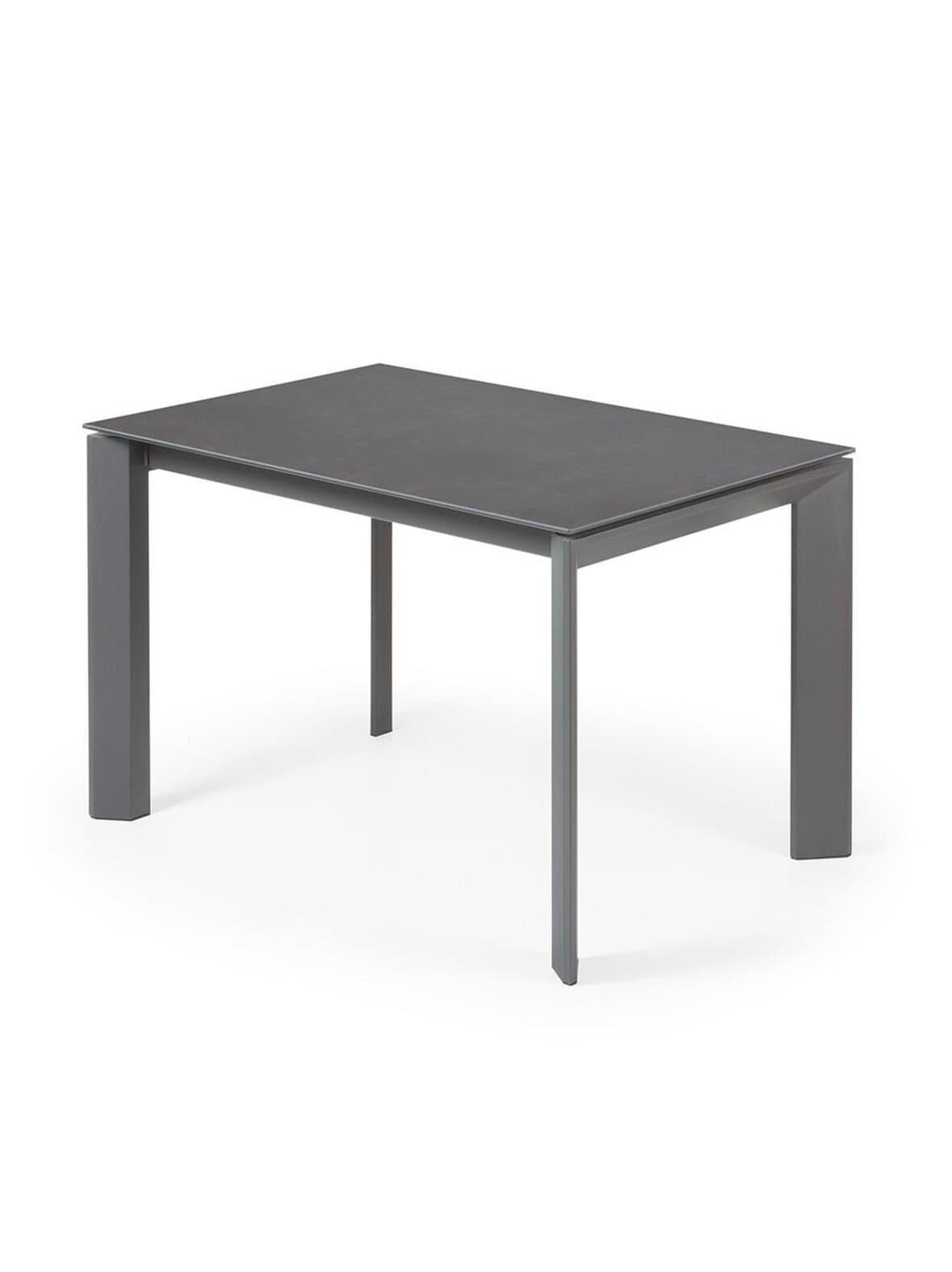 Axis- jatkettava ruokapöytä keraaminen/tummanharmaa 80 x 120/180 cm – Kave Home
