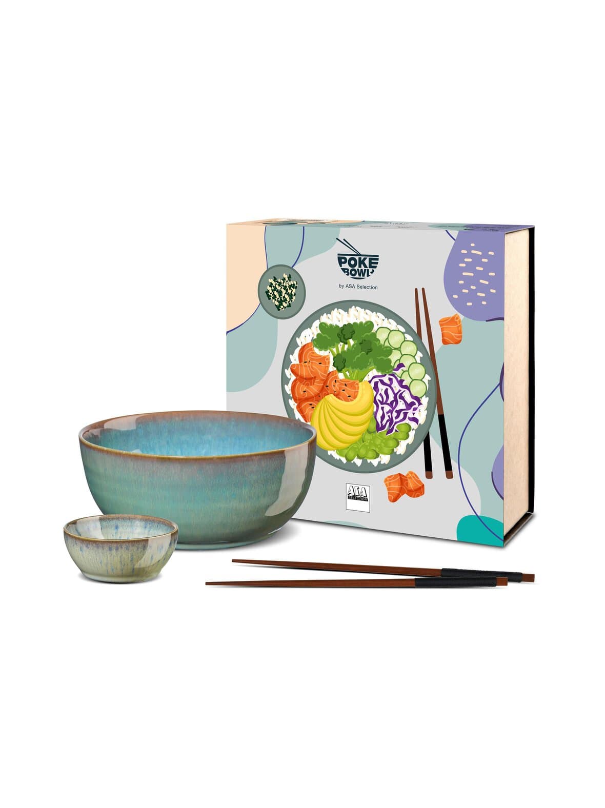 Poké tamari bowl and chopsticks set -astiasetti – Asa Selection