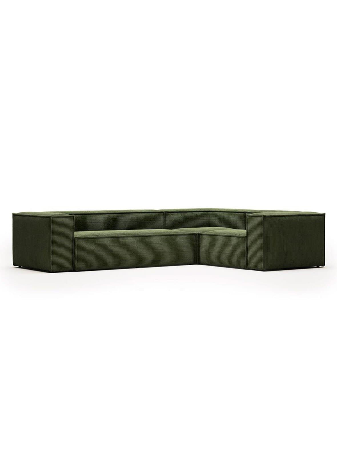 Blok-kulmasohva vihreä vakosametti 320 x 230 cm – Kave Home