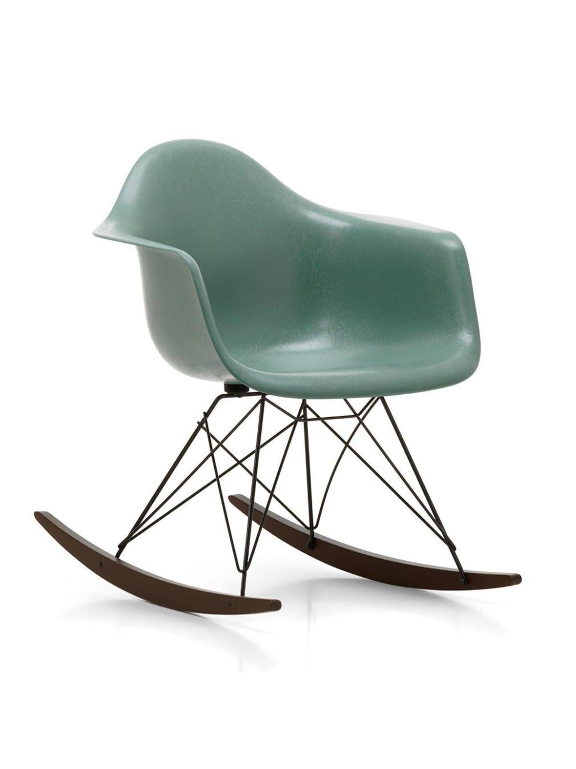 Eames rar fiberglass -keinutuoli sea foam green/musta/tumma vaahtera – Vitra