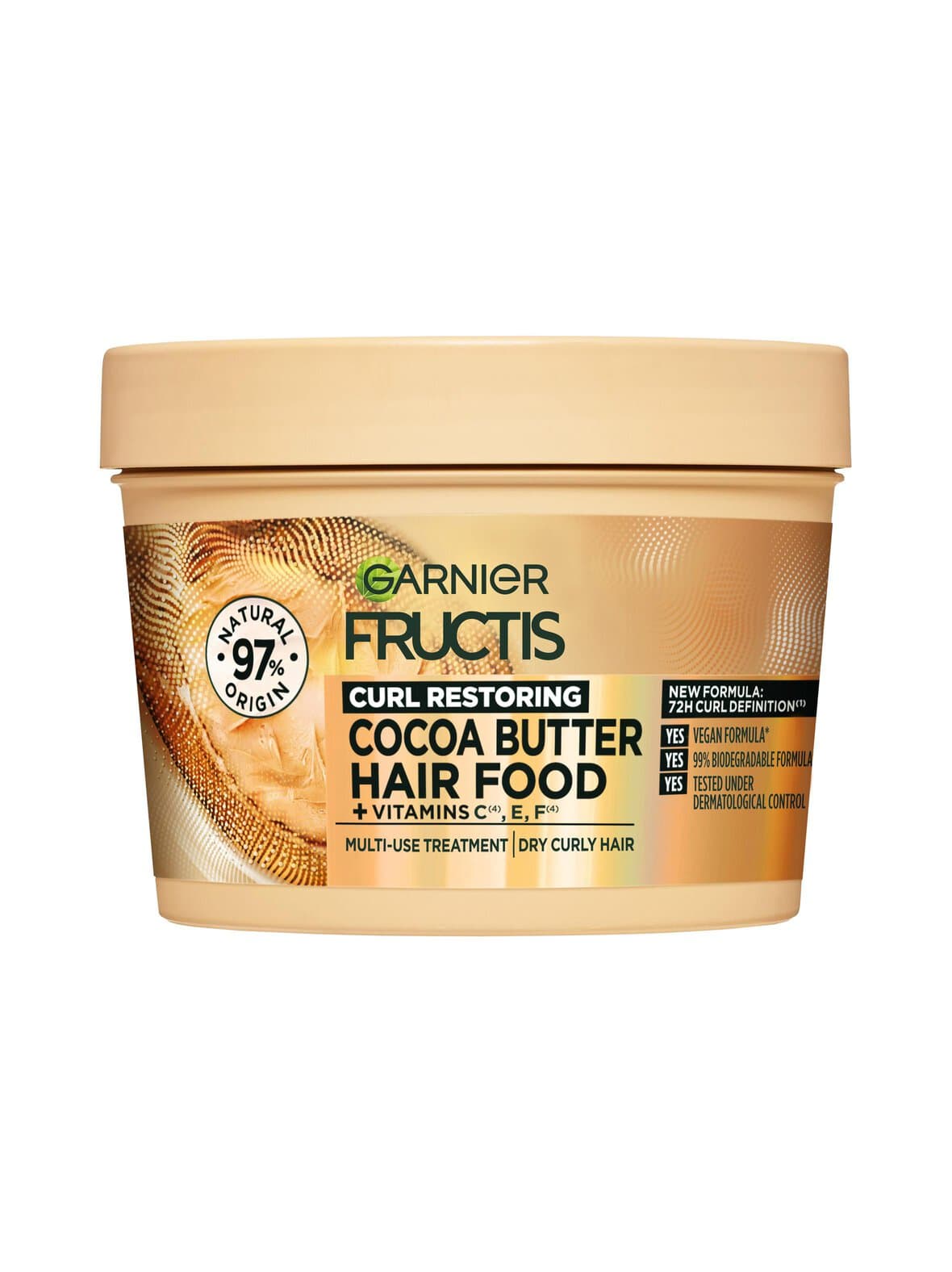 Fructis hair food cocoa butter -hiusnaamio kiharaisille hiuksille – Garnier