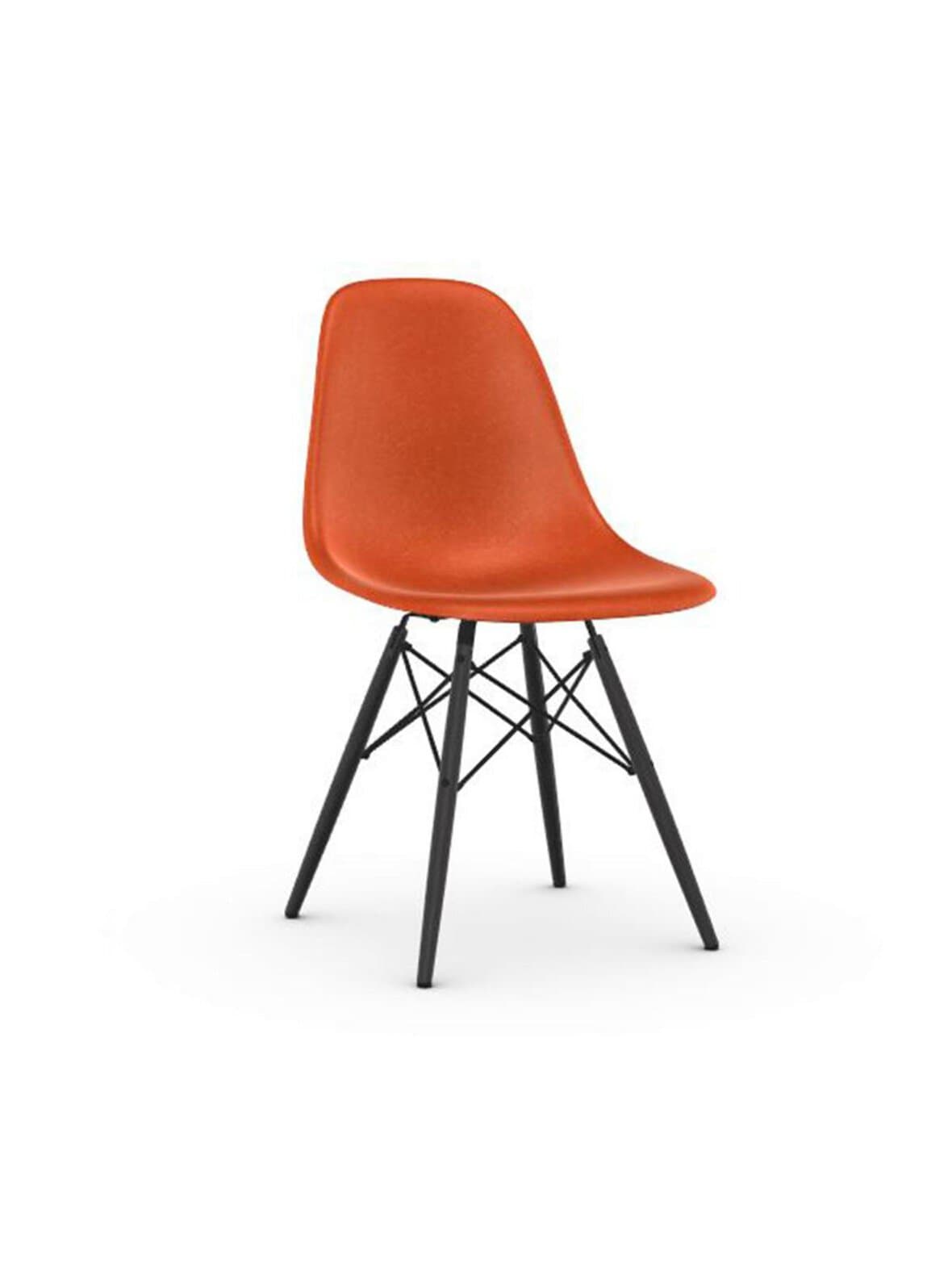 Eames dsw fiberglass -tuoli red orange/musta vaahtera – Vitra