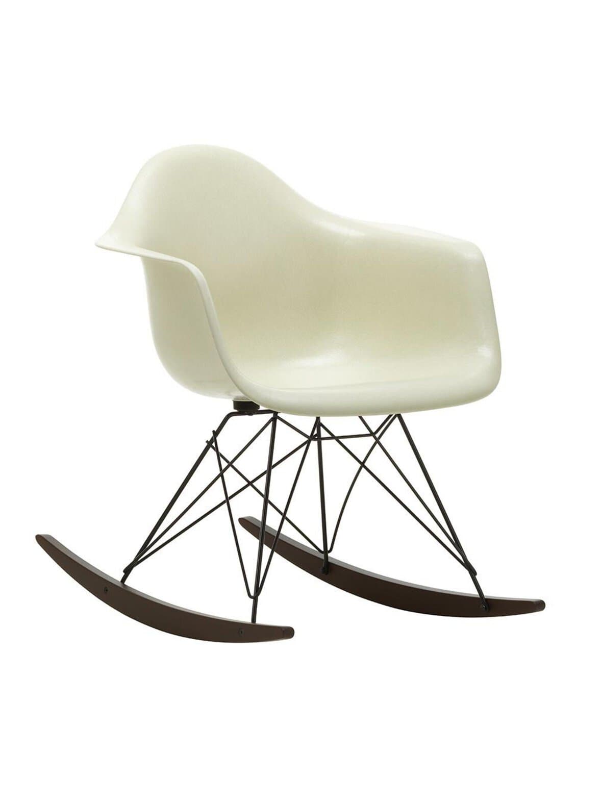 Eames rar fiberglass -keinutuoli parchment/musta/tumma vaahtera – Vitra