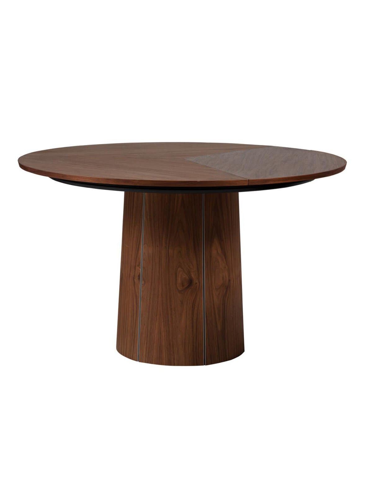 #33 -jatkettava ruokapöytä öljytty pähkinäviilu ø 123/149 cm – Skovby Möbelfabrik