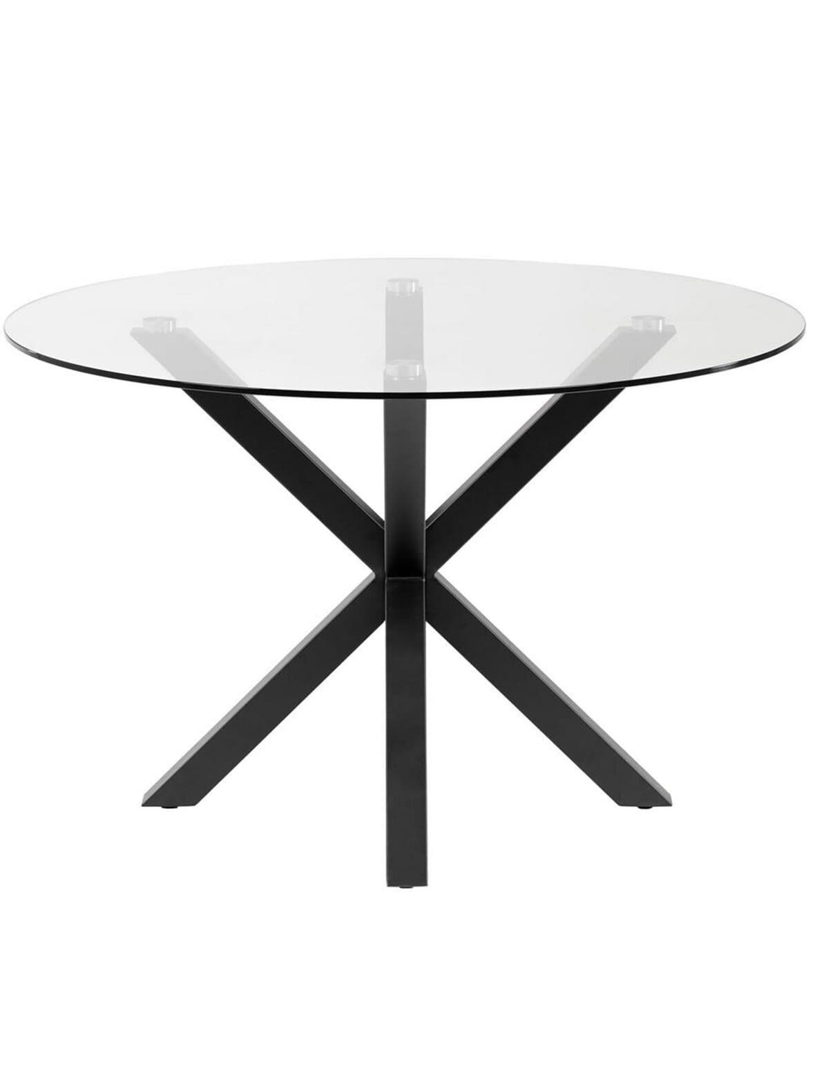 Argo-ruokapöytä musta/lasi ⌀ 120 cm – Kave Home