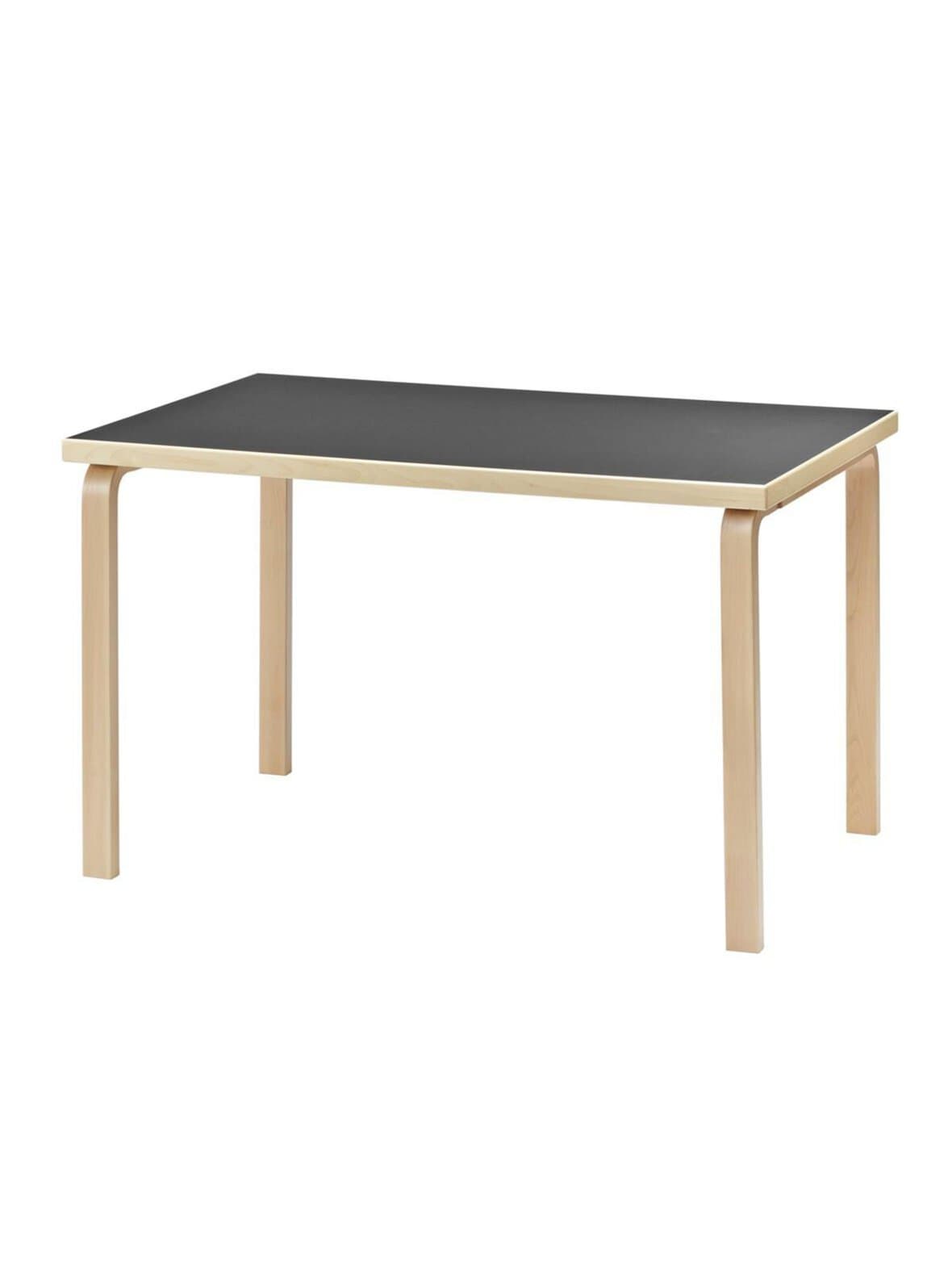 Pöytä 81b koivu/musta linoleum 75 x 120 cm – Artek