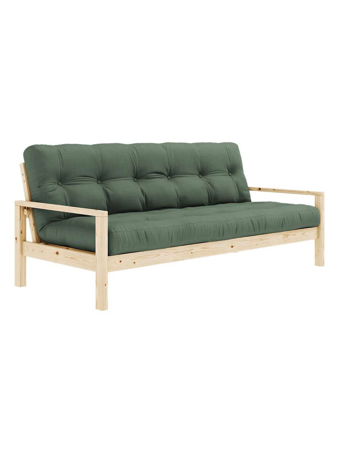 Knob-futonsohva olive green/mänty l 205 cm – Karup
