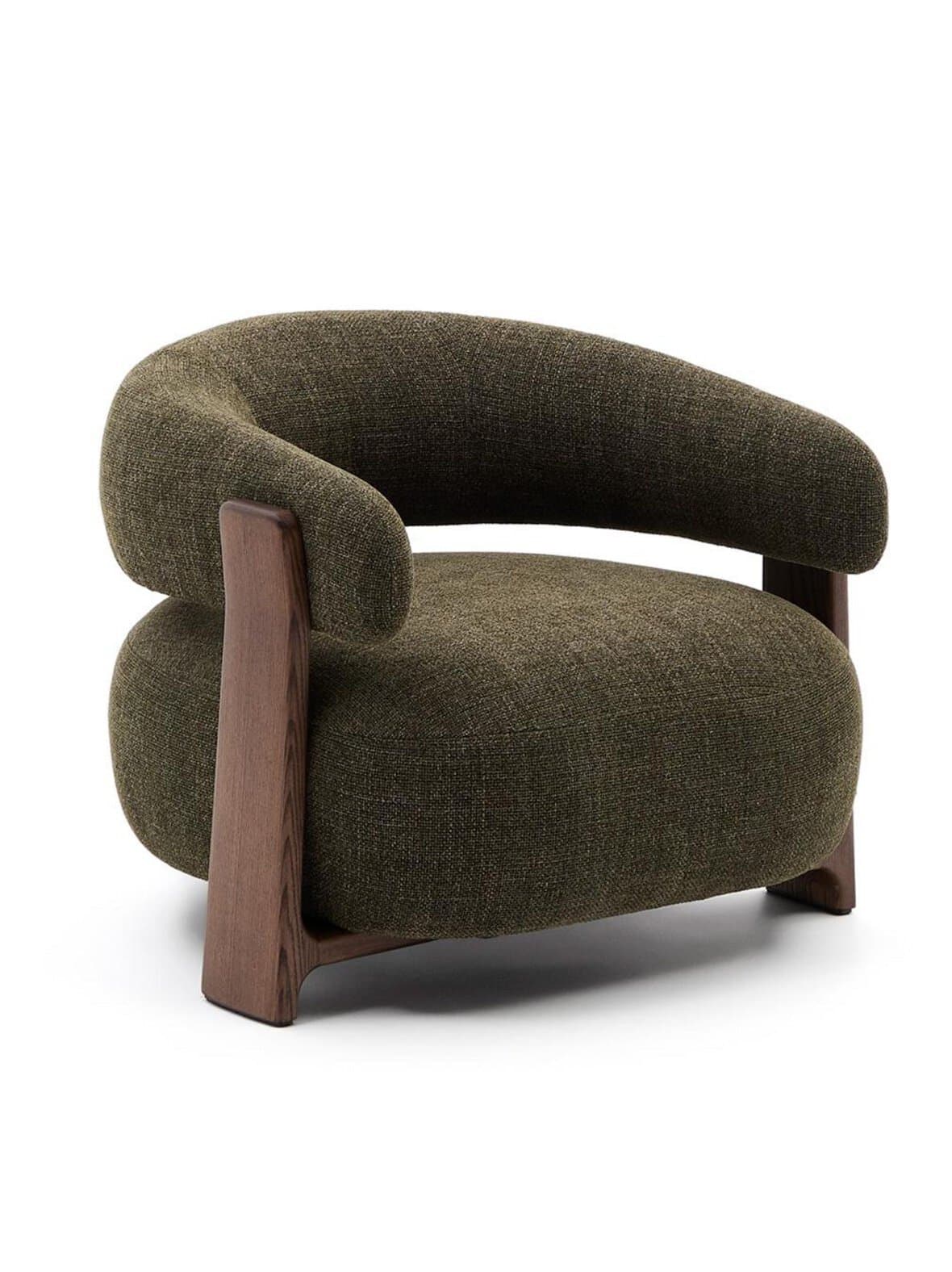 Granite-nojatuoli vihreä chenille / pähkinä – Kave Home