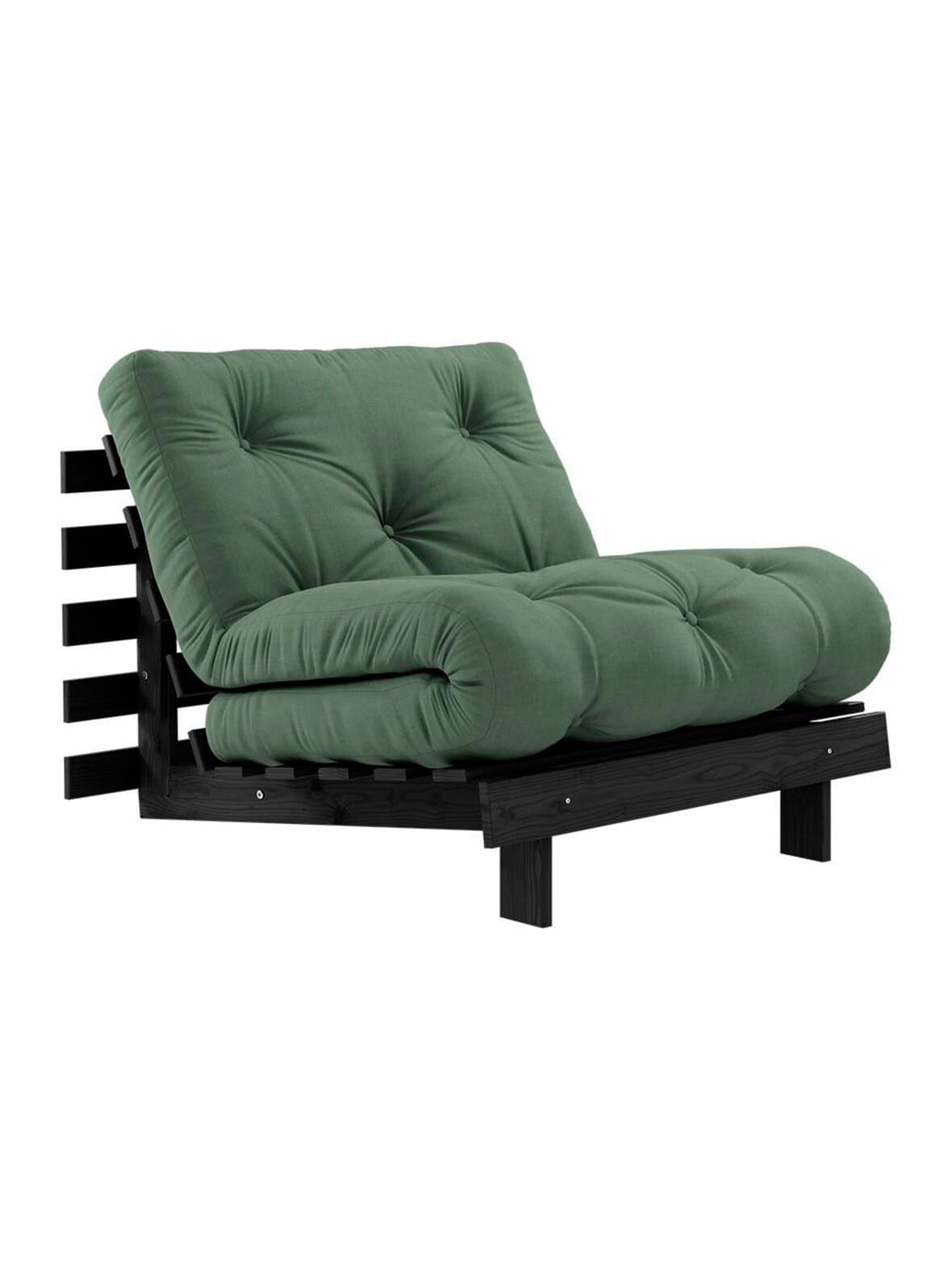 Roots-futonnojatuoli olive green / musta – Karup
