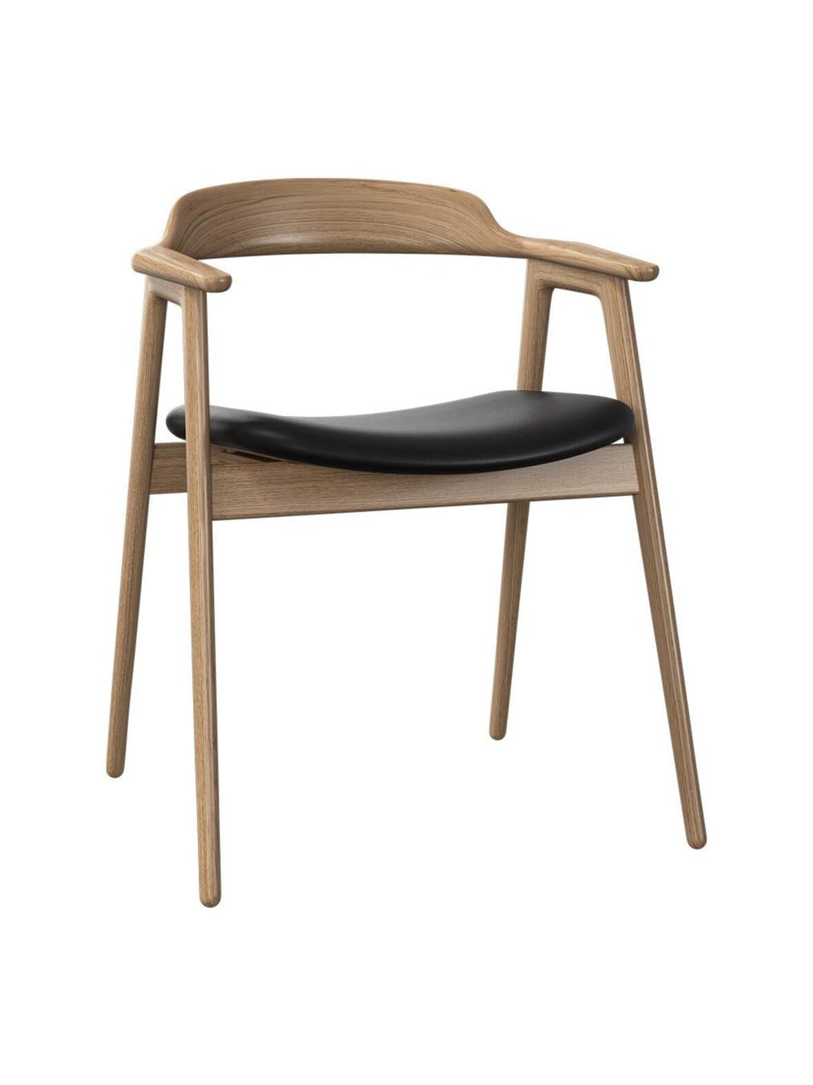 Seoul-tuoli nordic grain -nahka 5130 musta / tammi – BoConcept