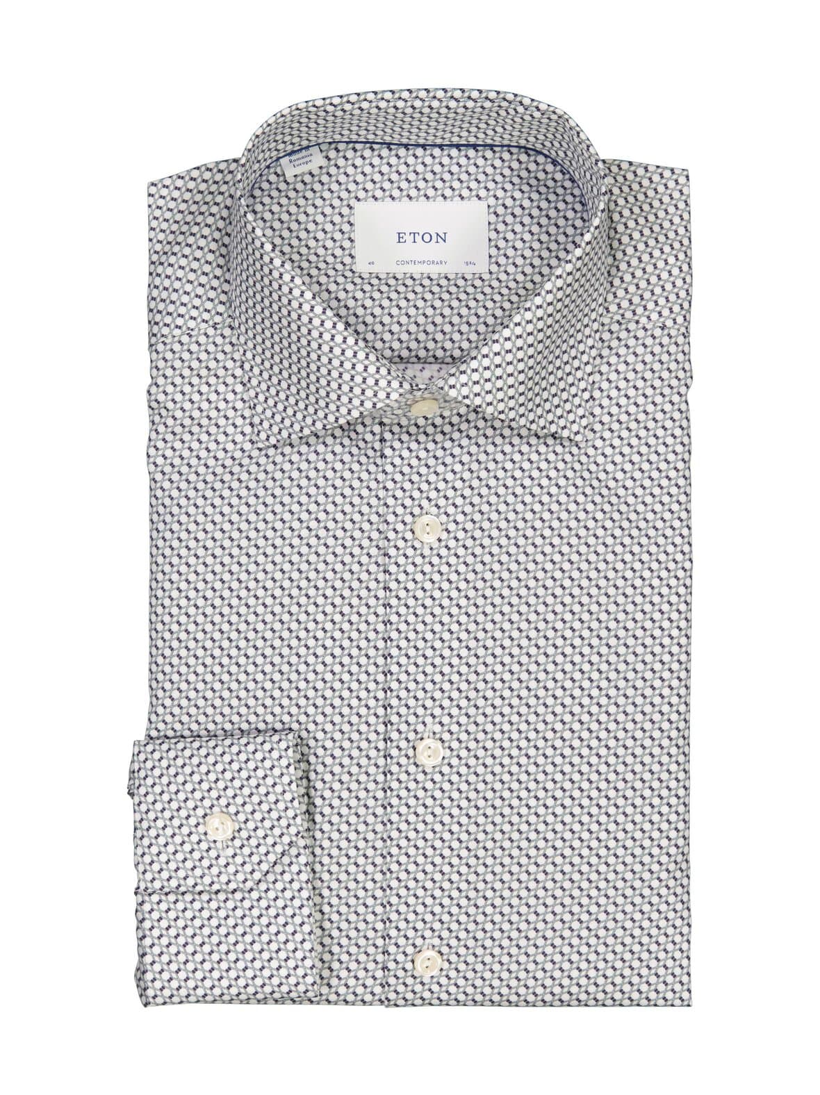 Contemporary fit geometric twill -kauluspaita – Eton