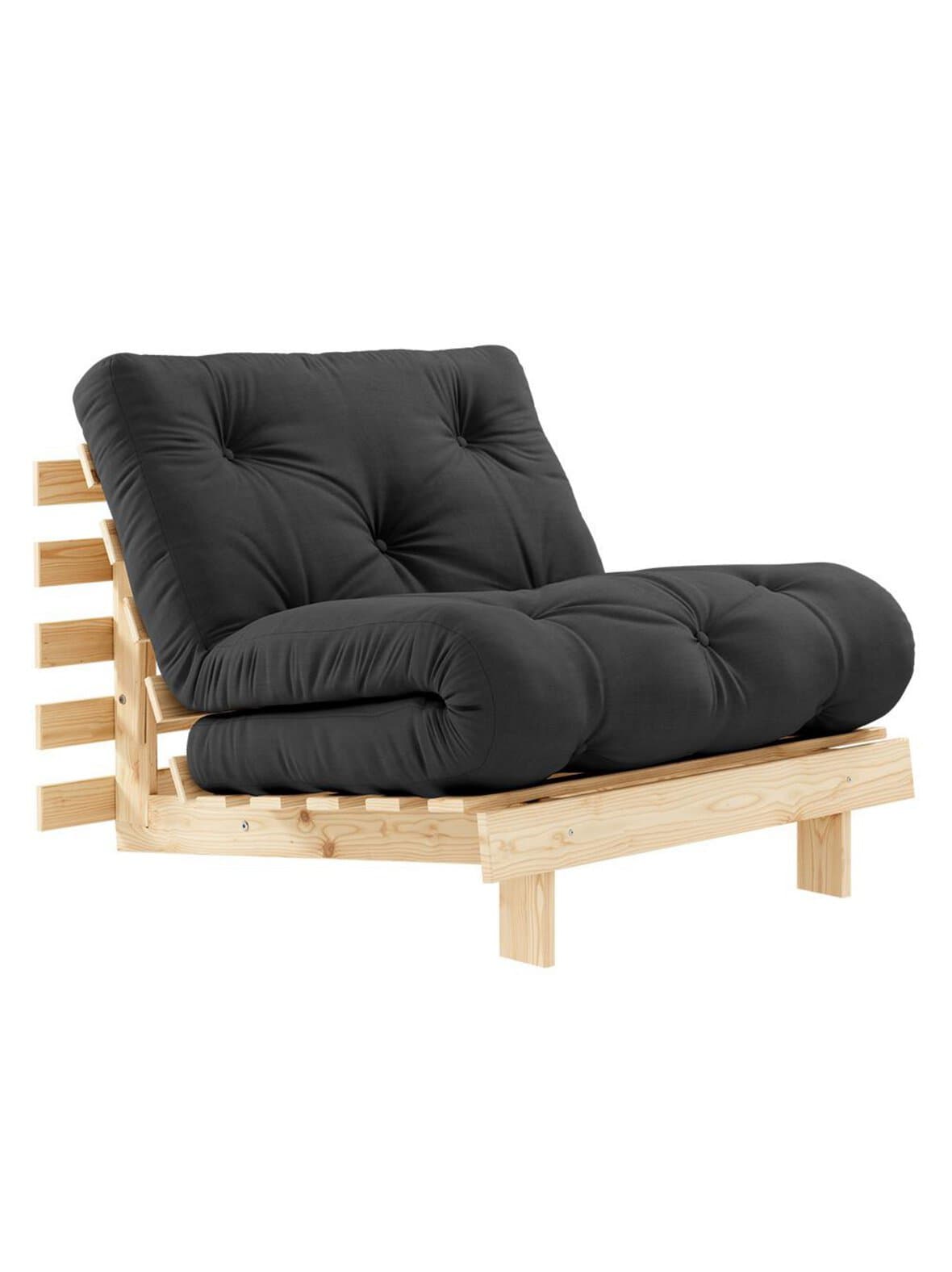 Roots-futonnojatuoli dark grey/mänty – Karup