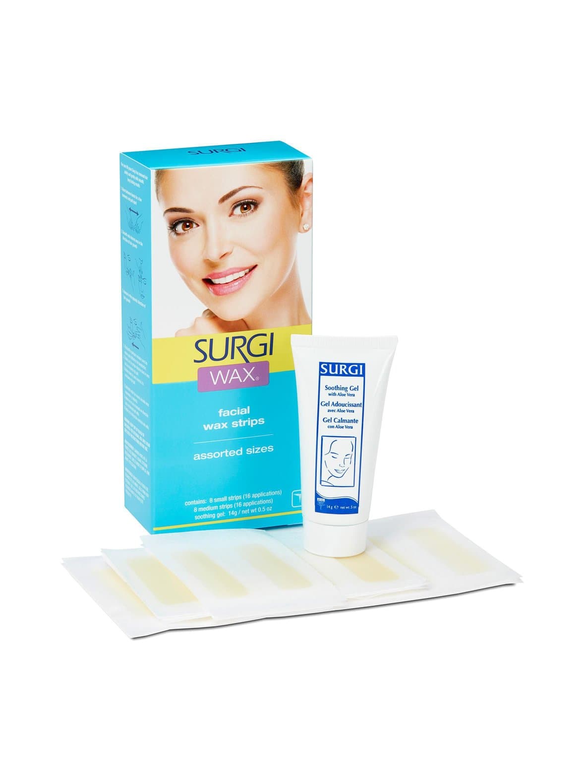 Facial wax strips -vahaliuskat kasvojen ihokarvoille 16 kpl – Surgi