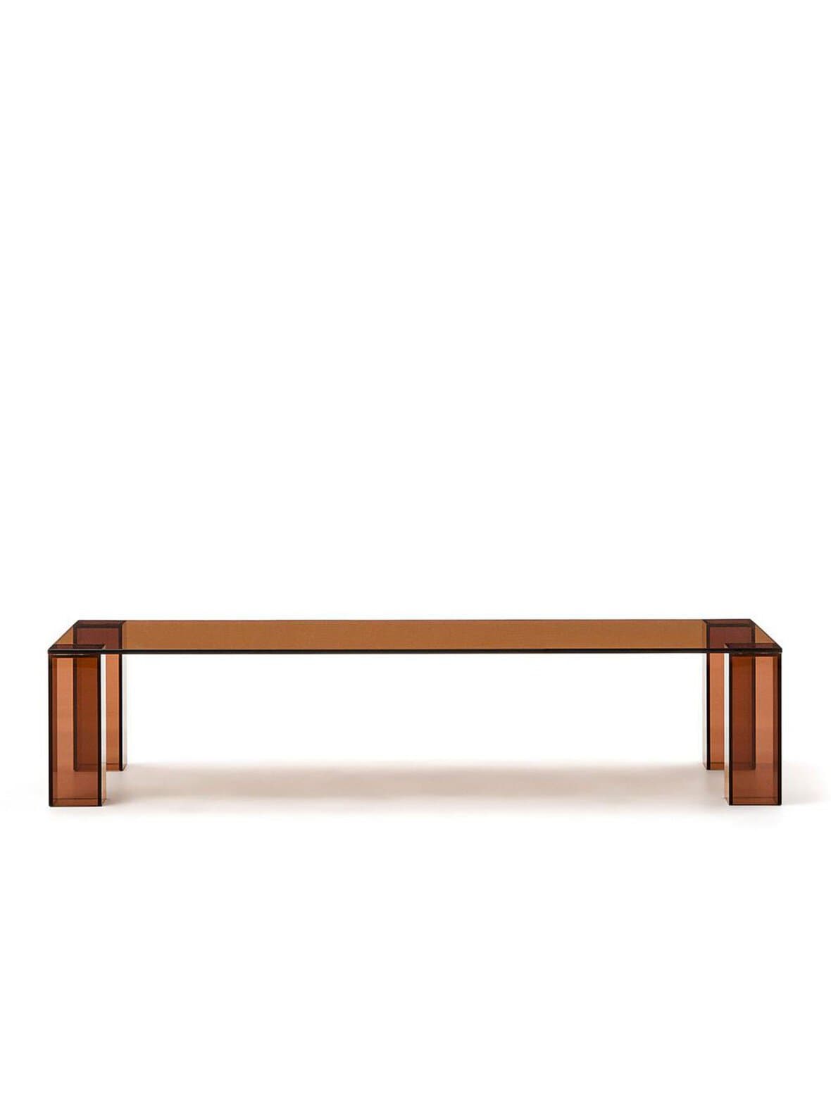 Adularia-sohvapöytä ruskea lasi 140 x 60 cm – Kave Home