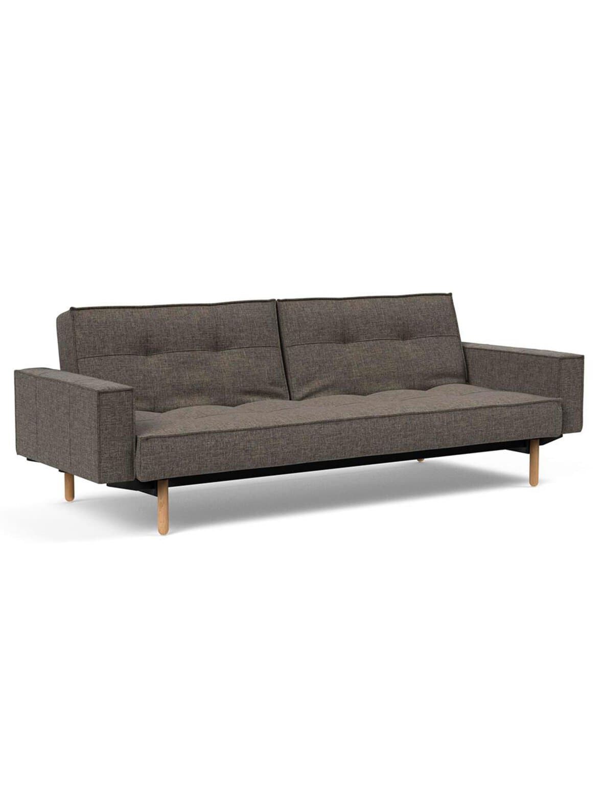 Splitback stem -vuodesohva käsinojilla flashtex-kangas 216 tummanharmaa – Innovation Living