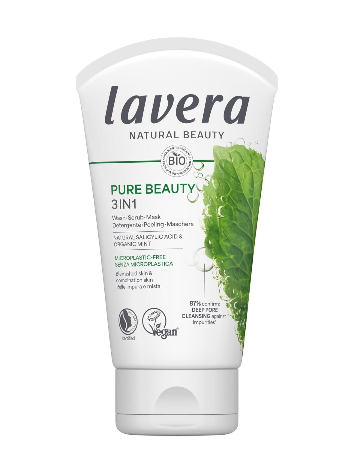 Pure beauty 3in1 wash scrub mask -monitoimipuhdistusaine – Lavera