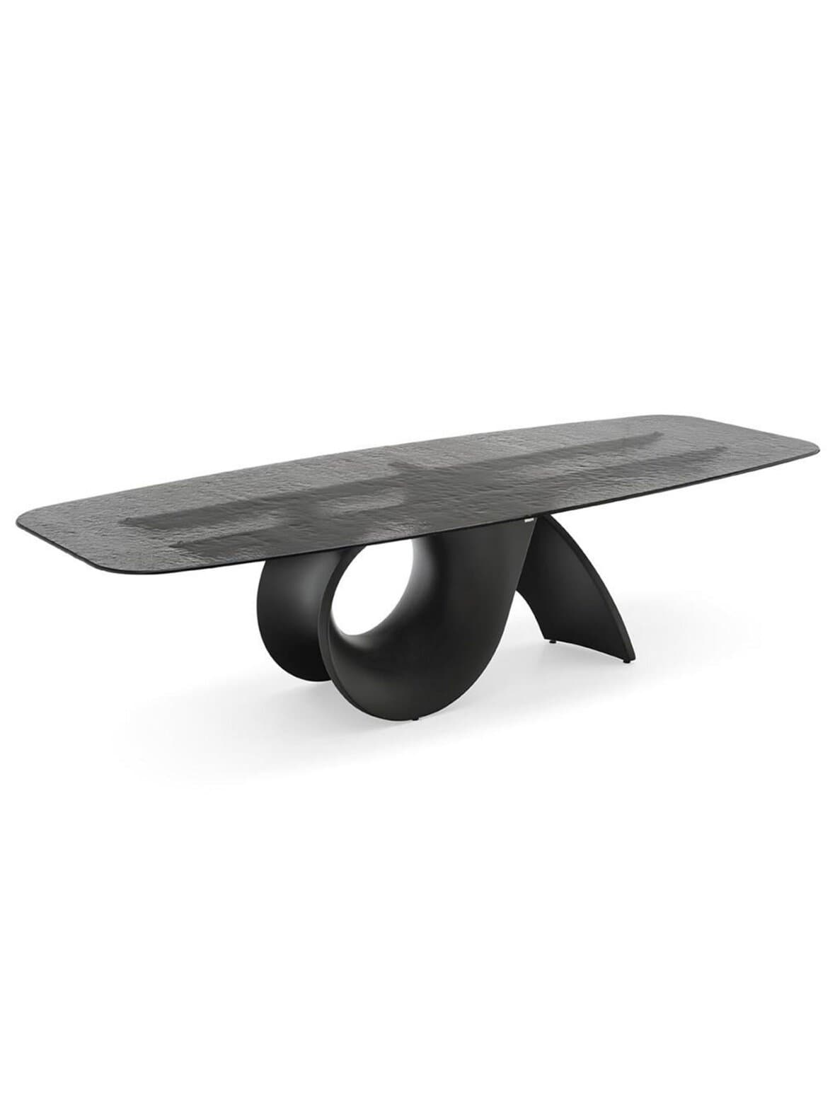 Seashell-ruokapöytä savulasi/tummanharmaa 120 x 250 cm – Calligaris