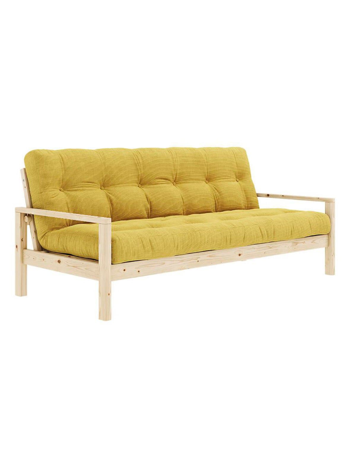 Knob-futonsohva corduroy-kangas honey/mänty l 205 cm – Karup