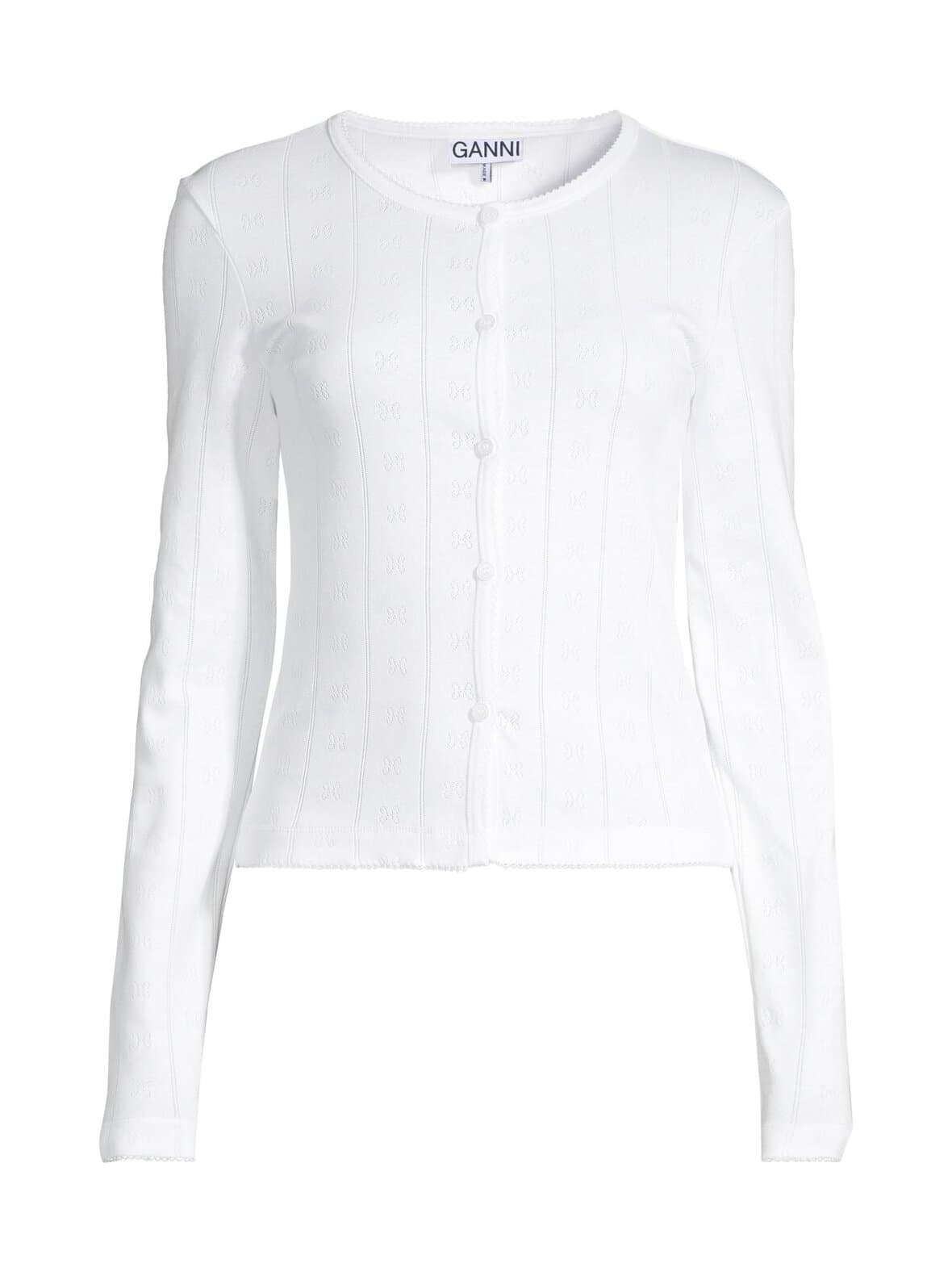 Compact pointelle rib -trikoopaita – GANNI