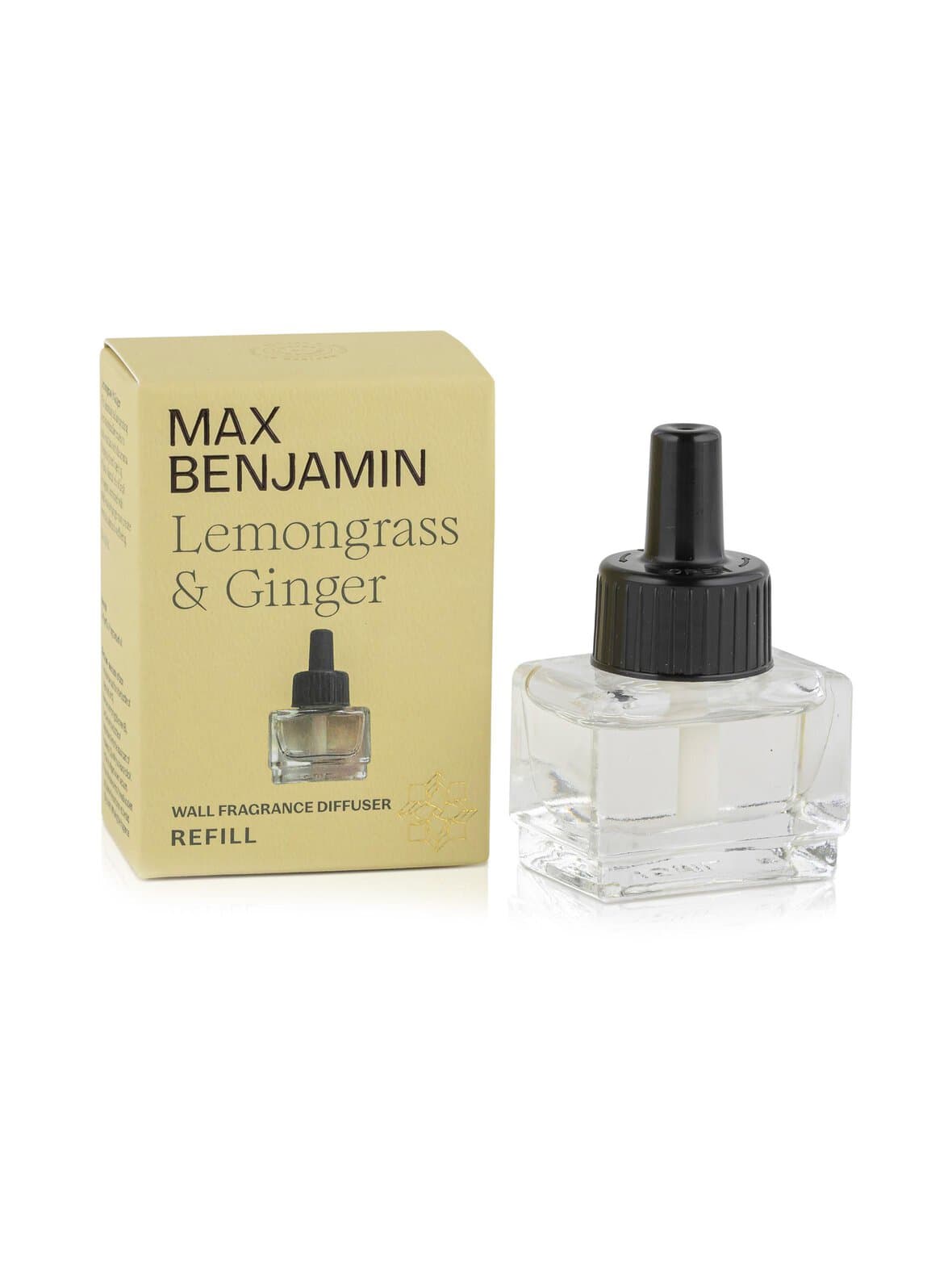 Lemongrass & ginger scented wall diffuser refill -seinätuoksun täyttöpakkaus 15 ml – Max Benjamin