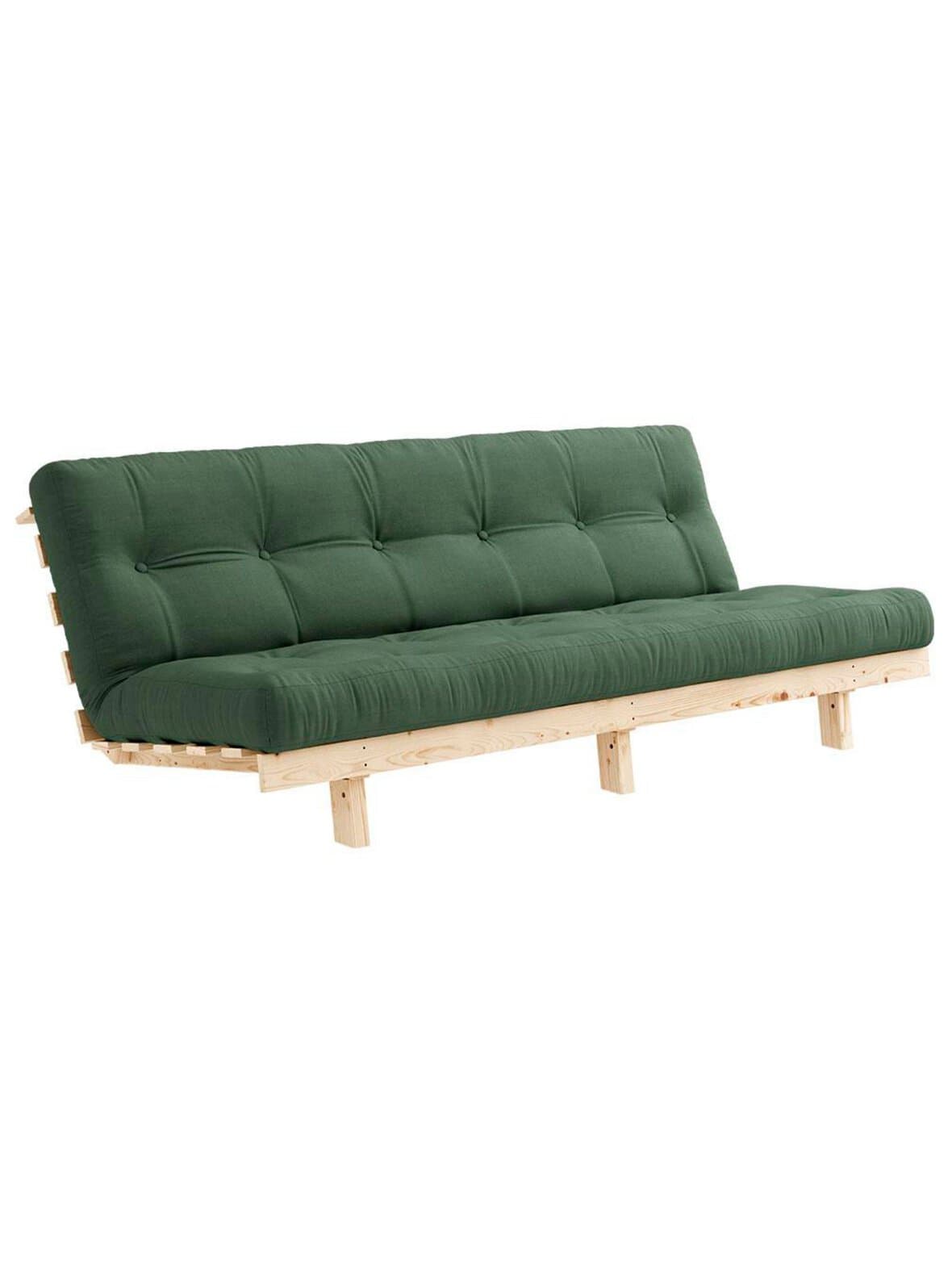 Lean-futonsohva olive green / mänty l 200 cm – Karup