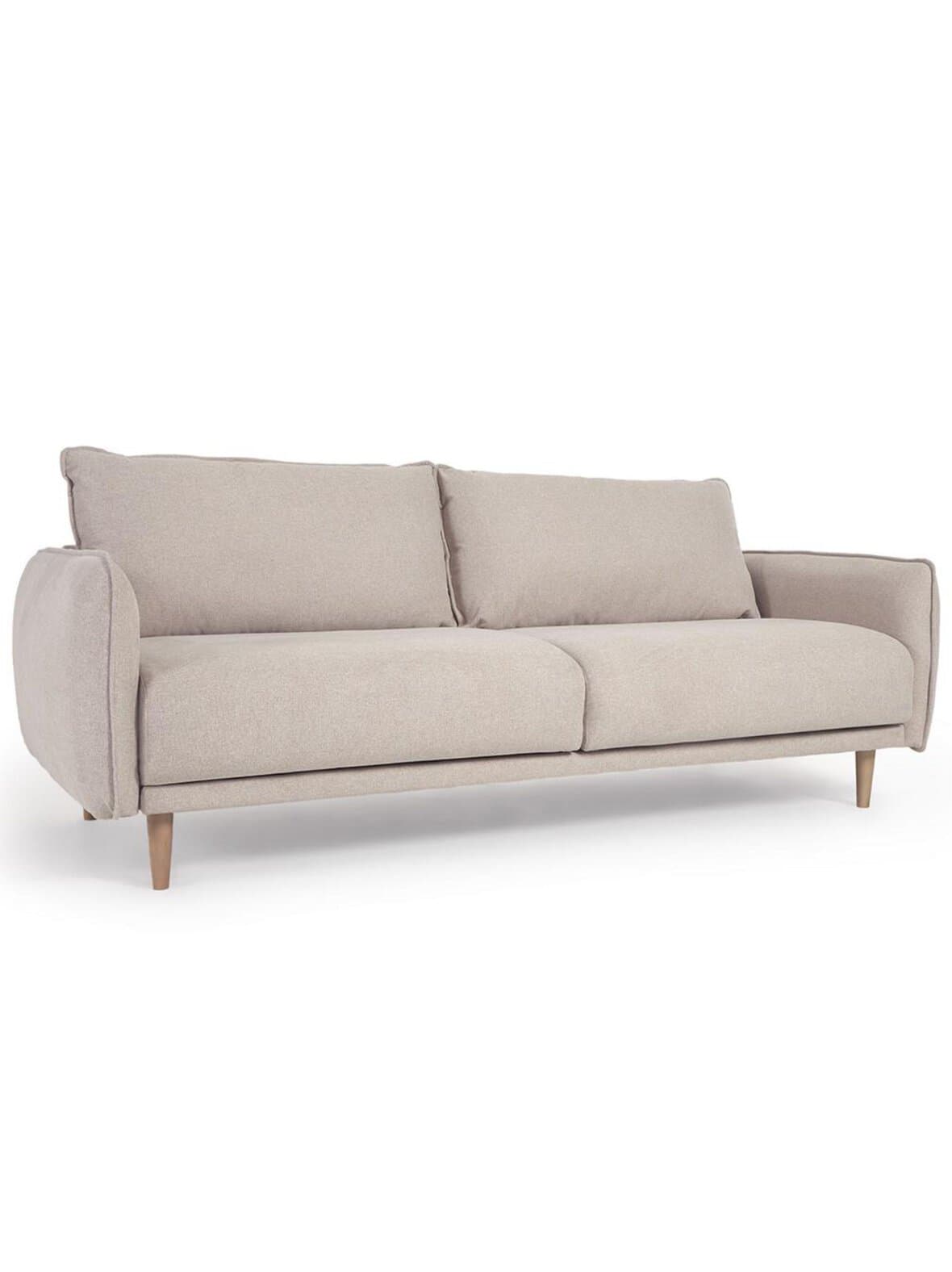 Carlota-sohva beige/pyökki l 210 cm – Kave Home