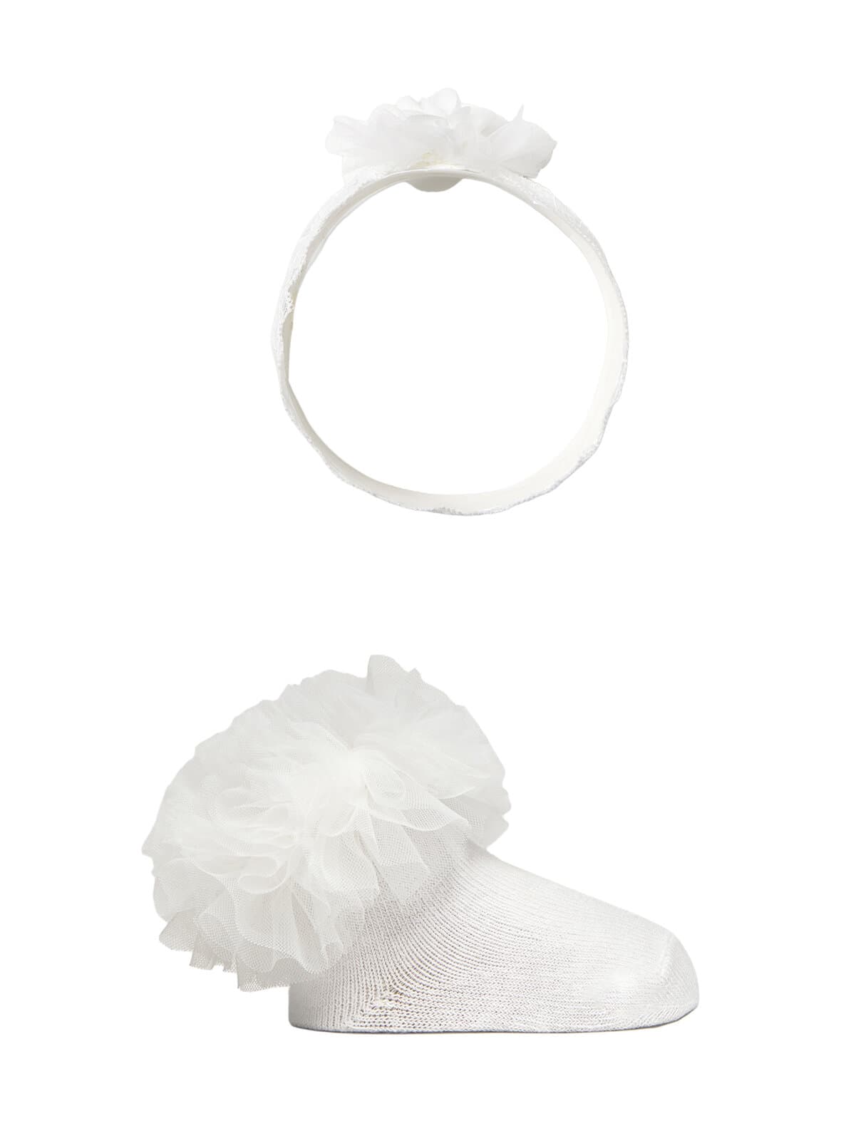 Headpiece and sock set -pääpanta ja röyhelösukat – Mayoral
