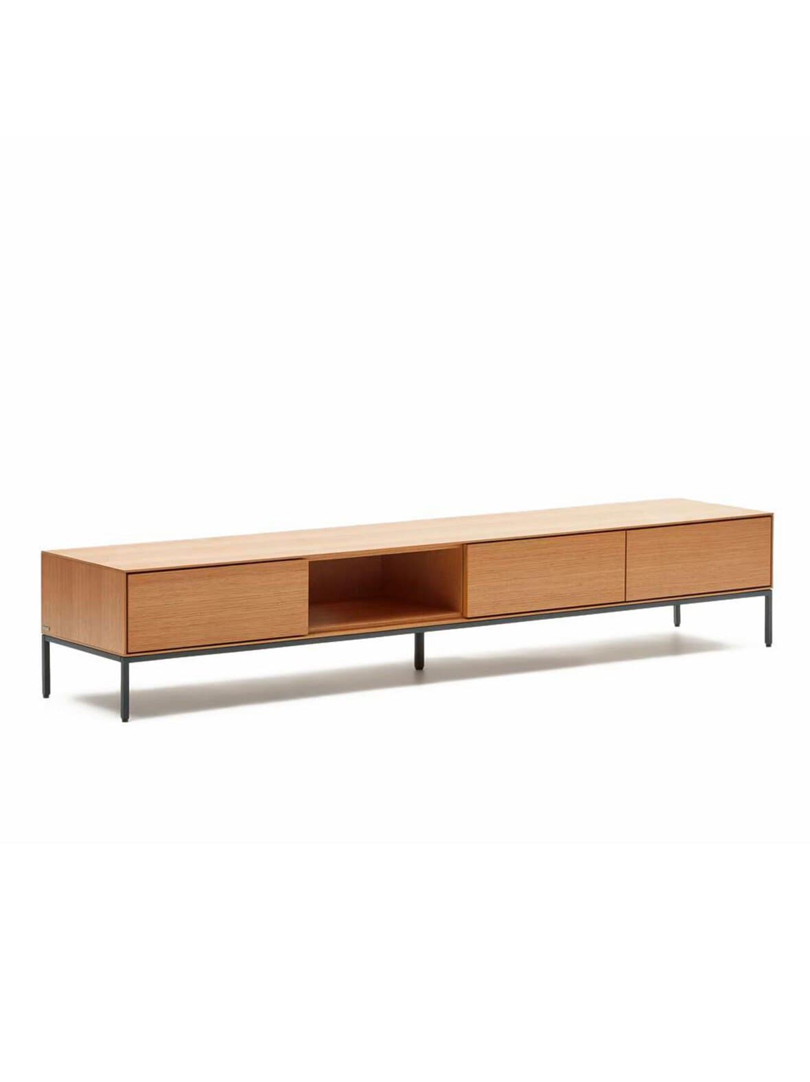 Vedrana-tv-taso tammi/musta 195 x 35 cm – Kave Home