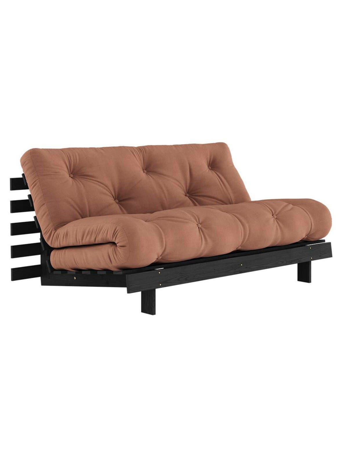 Roots-futonsohva clay brown / musta l 160 cm – Karup
