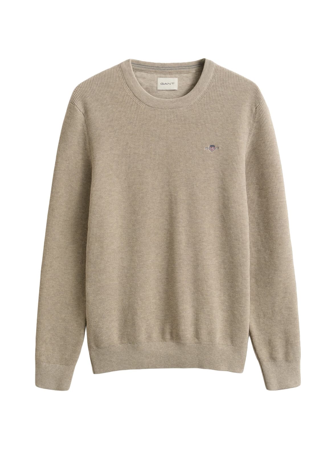 Micro textured c-neck -puuvillaneule – GANT