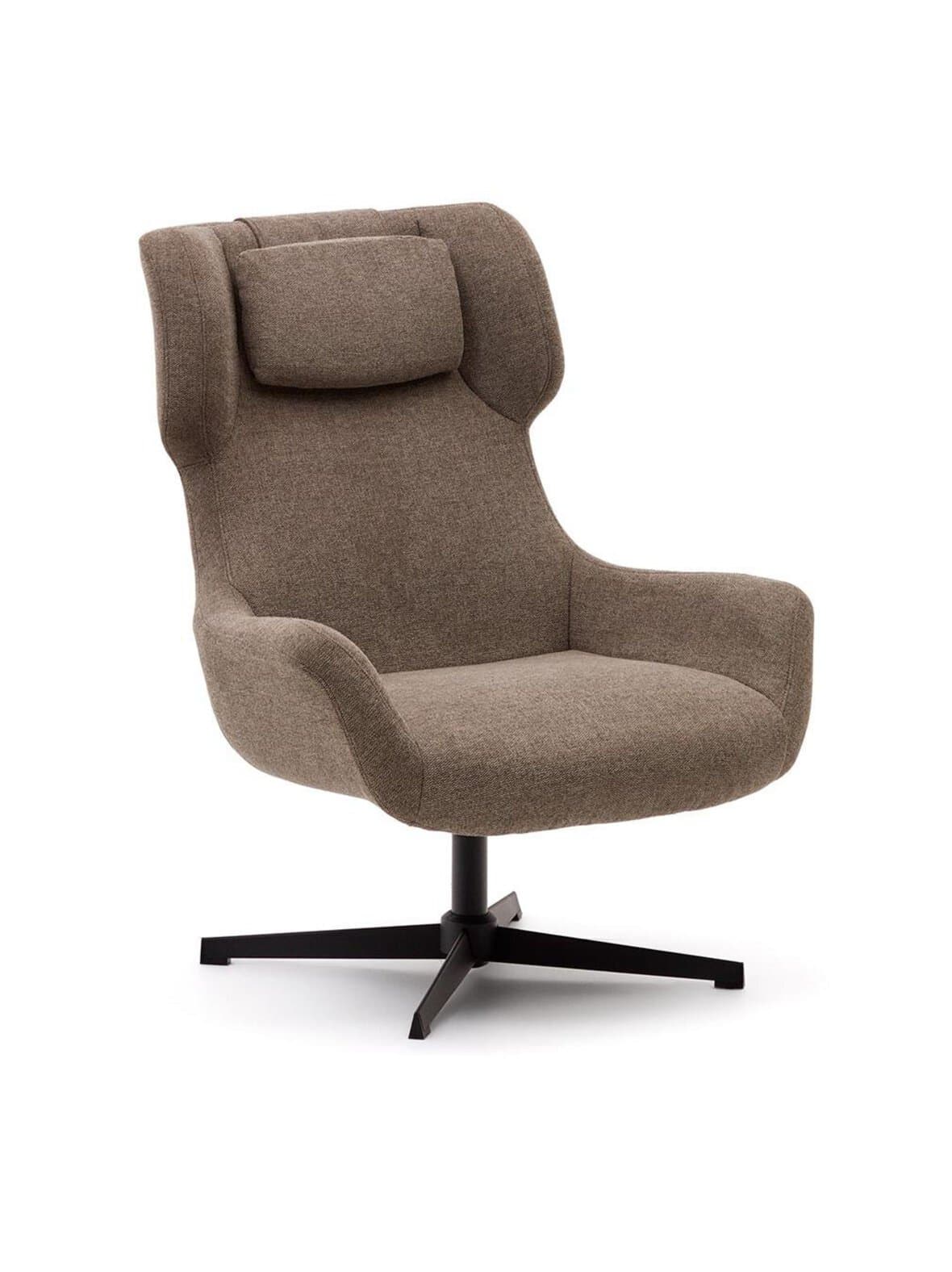 Zalina-nojatuoli vaaleanruskea chenille-kangas – Kave Home