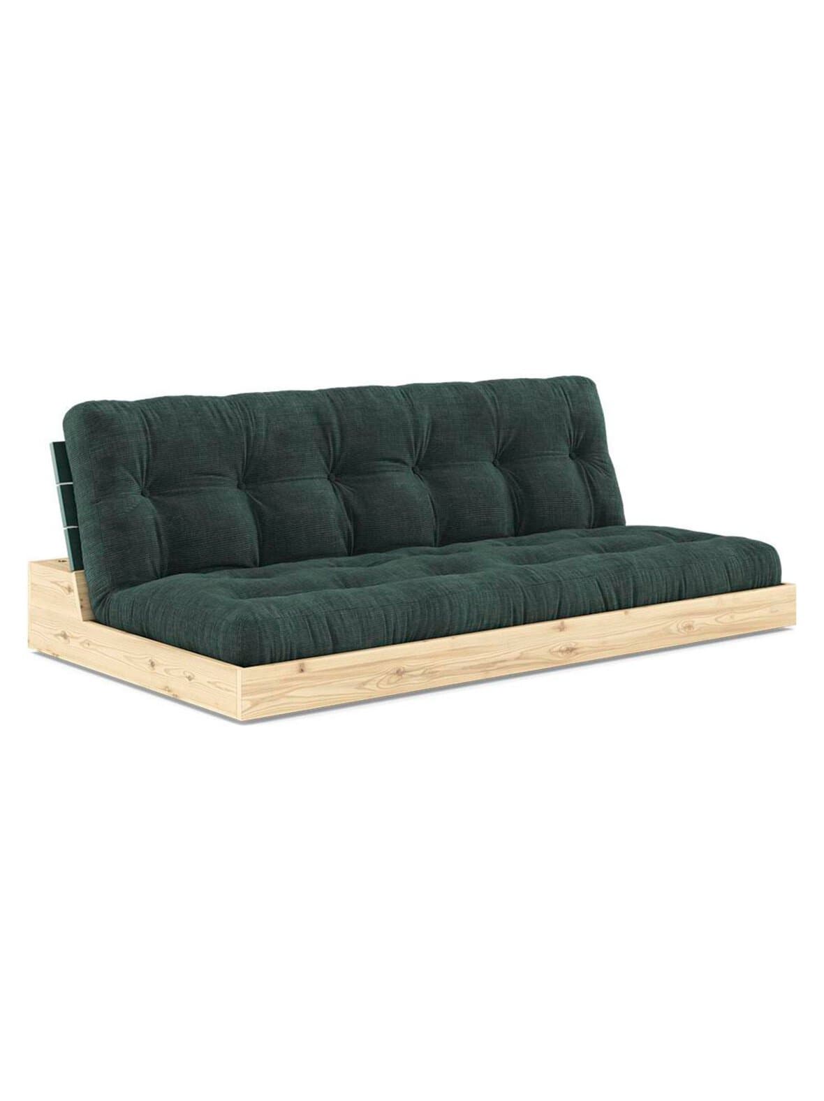 Base-futonsohva corduroy-kangas seaweed/vihreä l 196 cm – Karup
