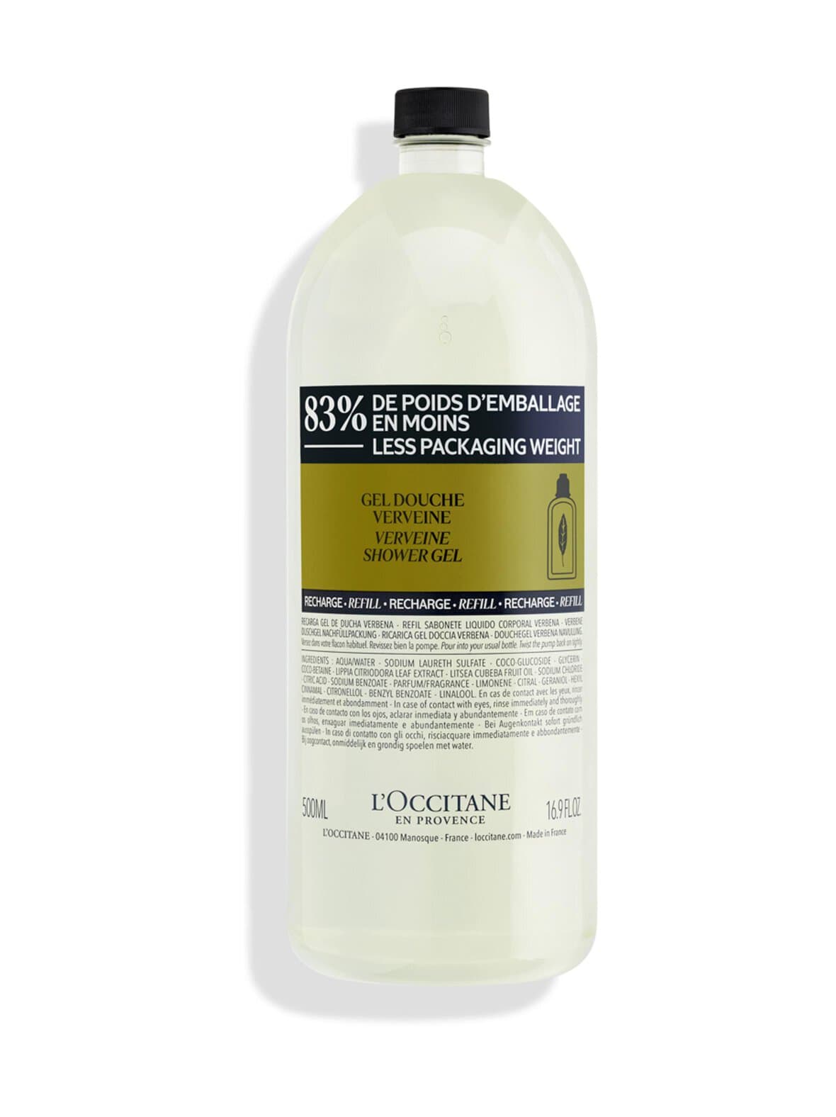 Verbena shower gel refill -suihkugeeli 500 ml, täyttöpakkaus – L'Occitane en Provence