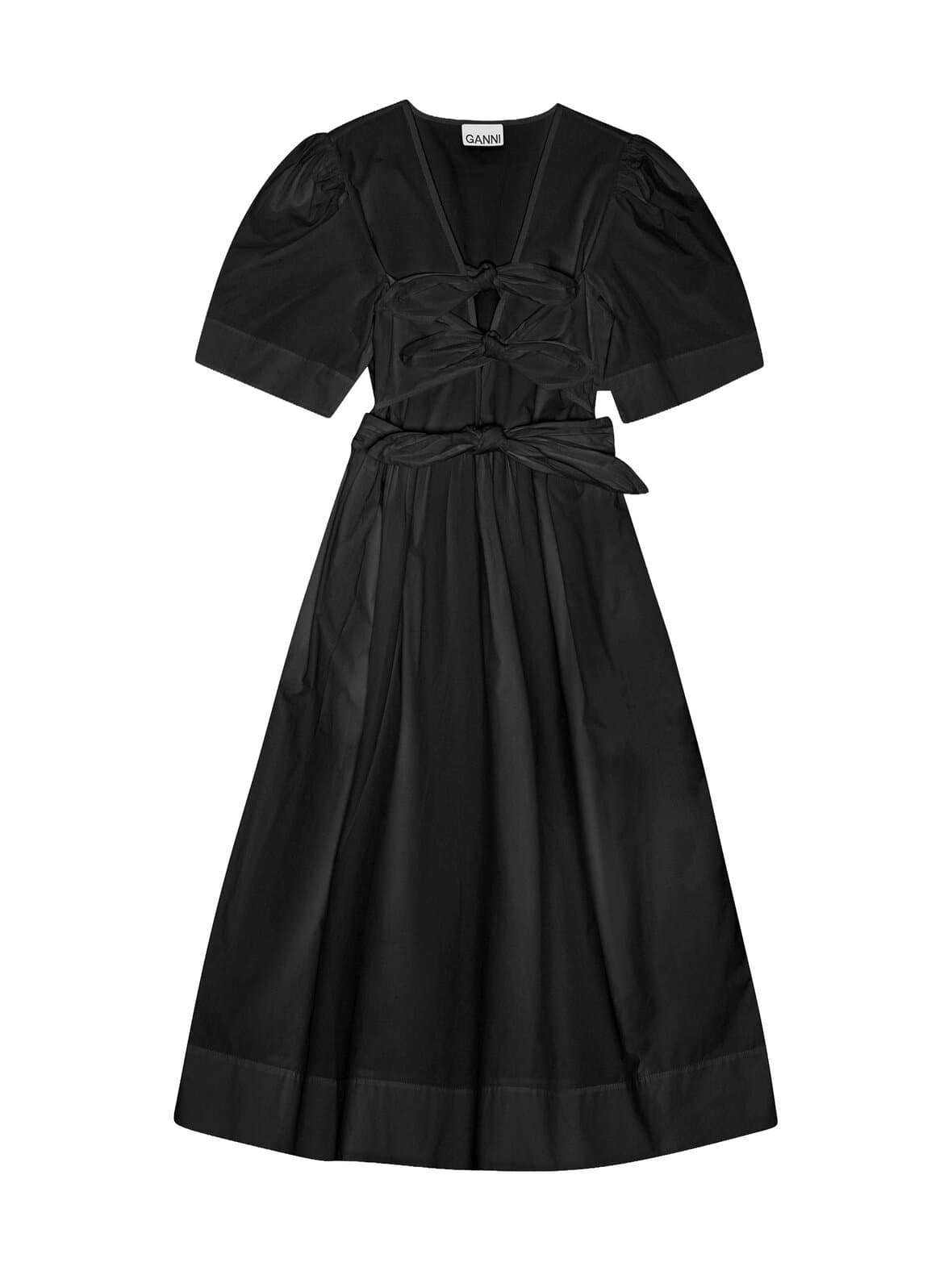 Stretch cotton tie strap -midimekko – GANNI