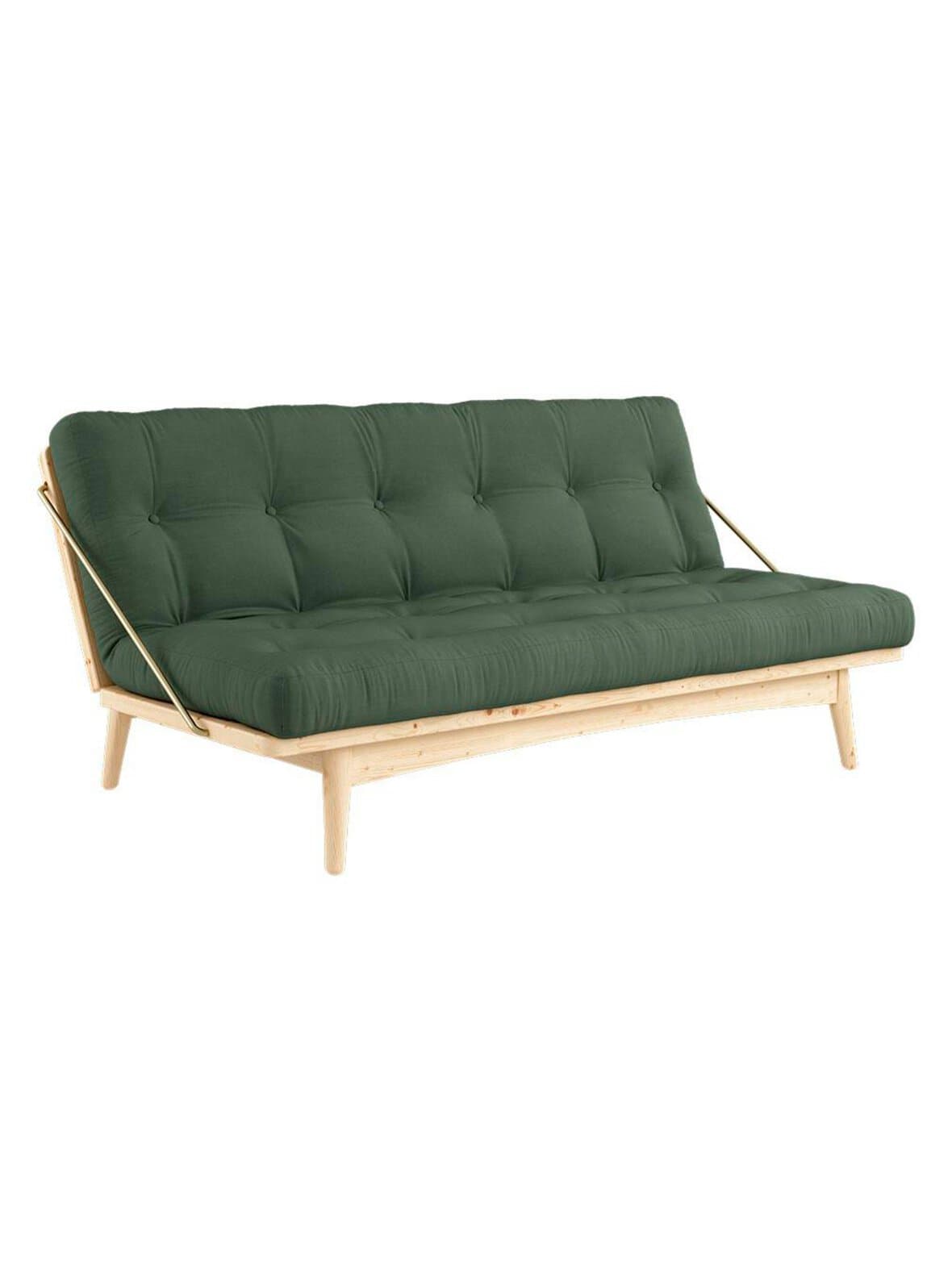 Folk-futonsohva olive green / mänty – Karup