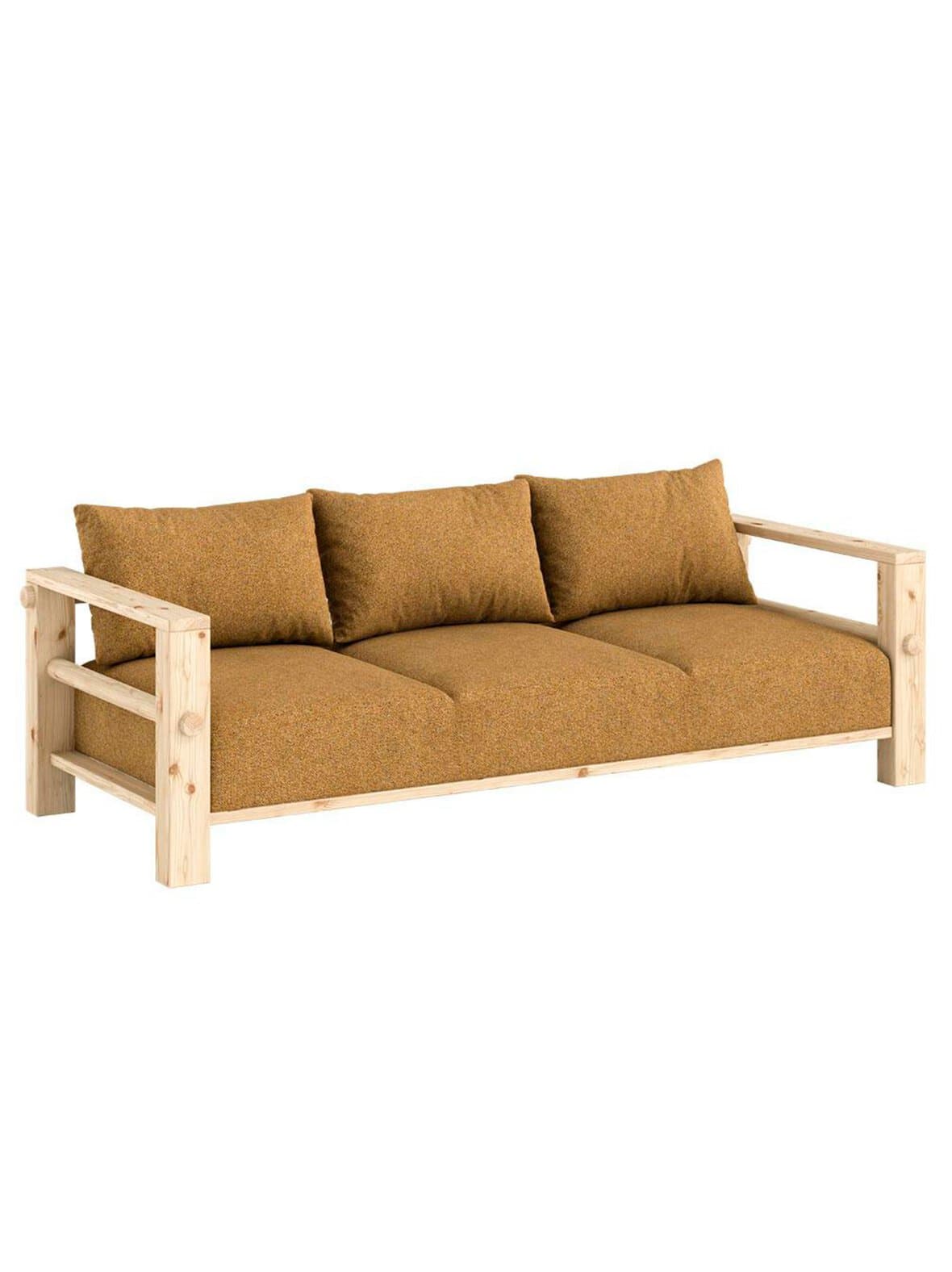 Bare-sohva textured weave -kangas golden ochre / mänty l 225 cm – Karup