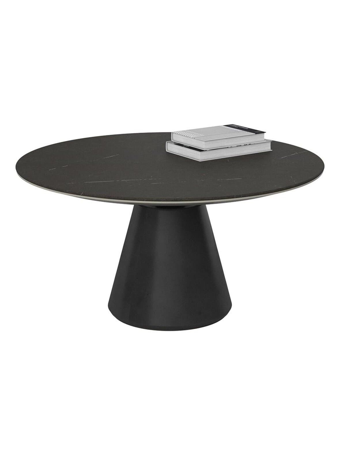 Madrid-sohvapöytä musta / tumma marmorikeramiikka ⌀ 80 cm – BoConcept