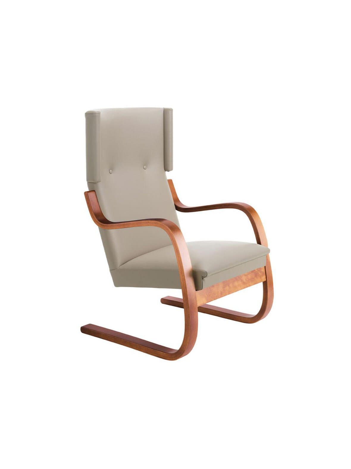 Nojatuoli 401 pähkinä/prestige-nahka beige – Artek
