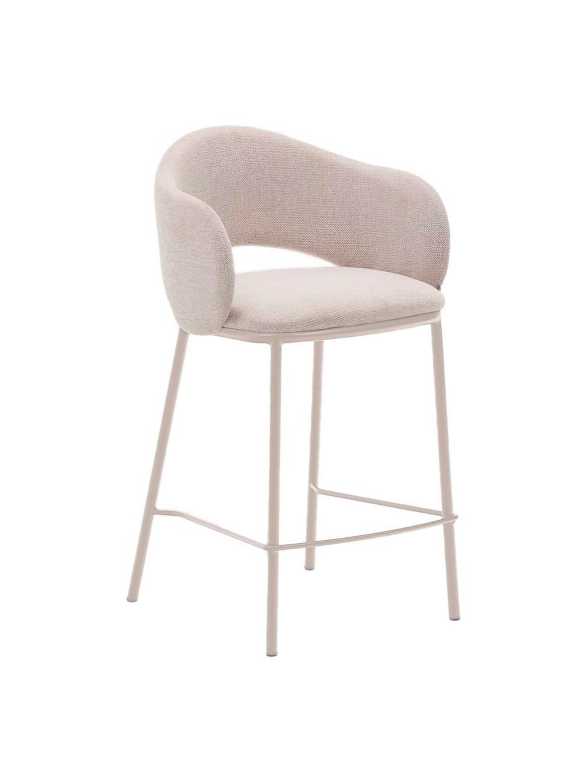 Maina-baarituoli belfast-kangas beige / beige – Kave Home