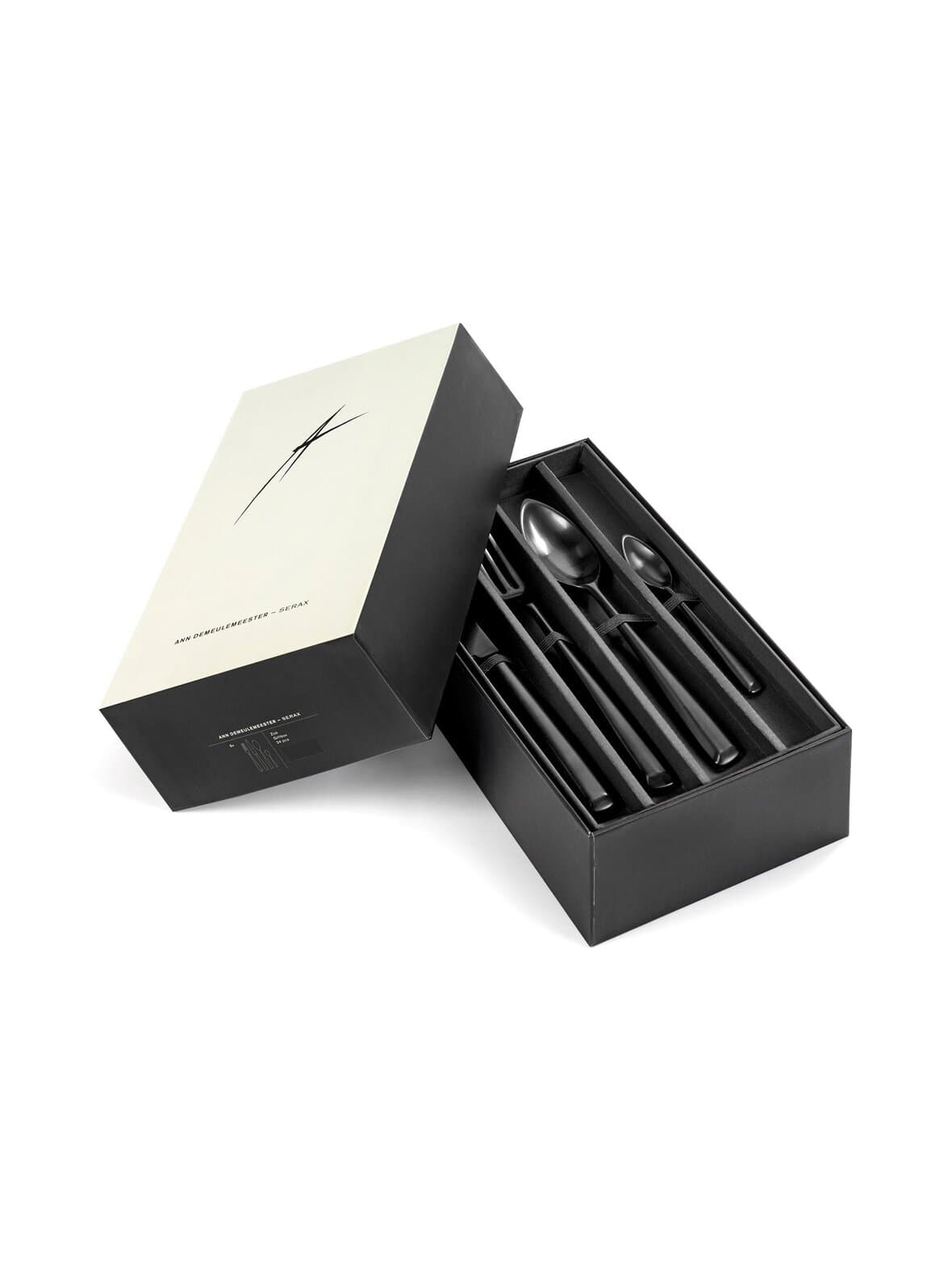 Cutlery by ann demeulemeester zoë black -aterinsetti, 24 osaa – Serax