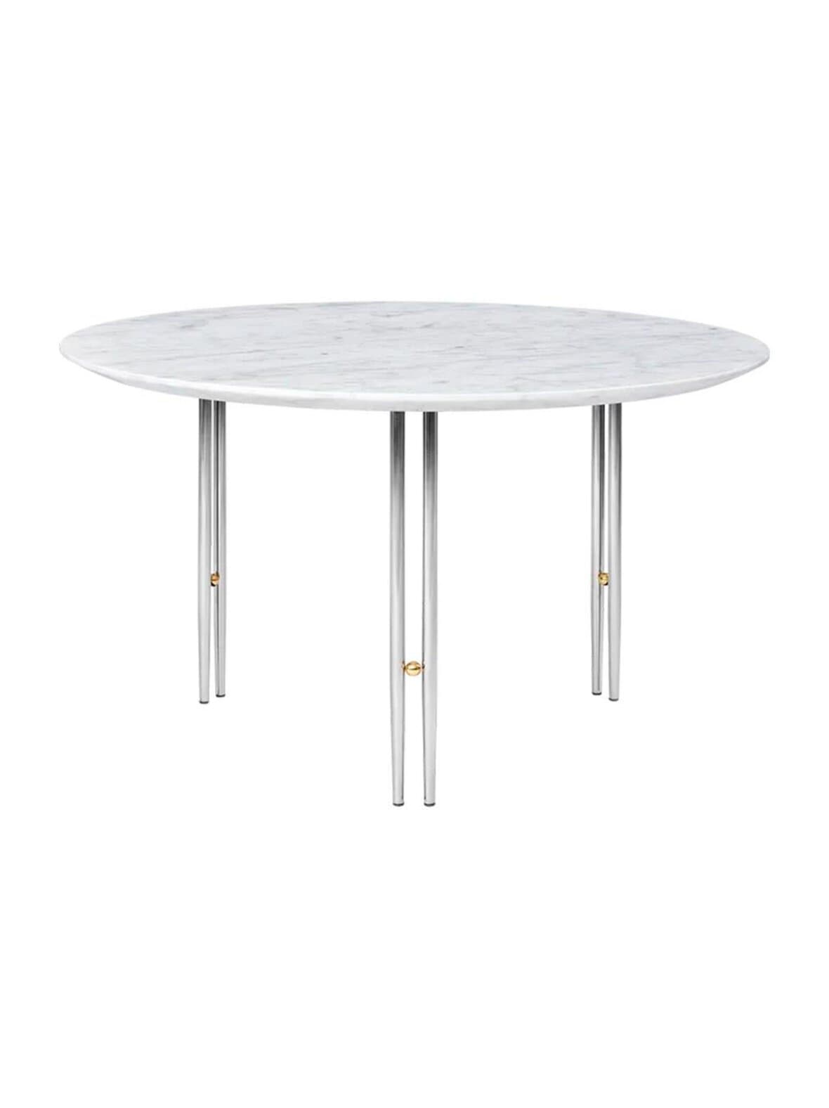 Ioi -sohvapöytä valkoinen marmori / kromi ⌀ 70 cm – GUBI