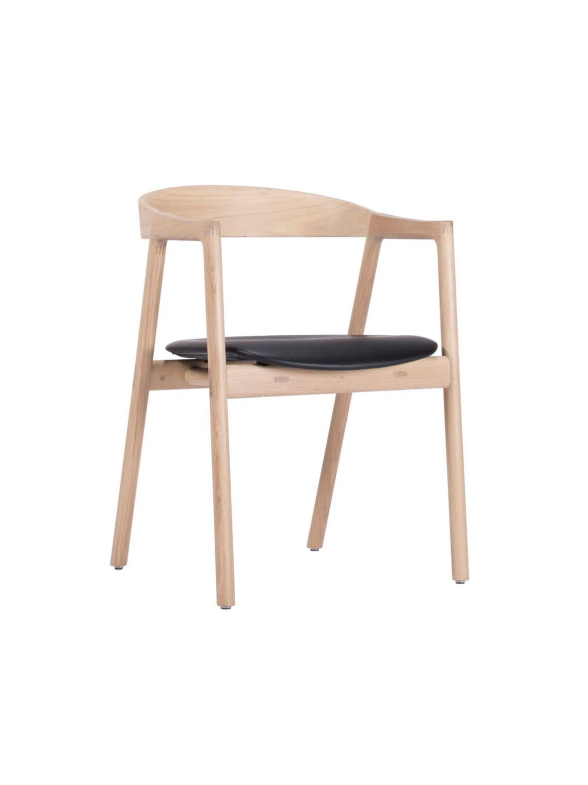 Muna-tuoli valkovahattu tammi / dakar-nahka black 0500 – Gazzda
