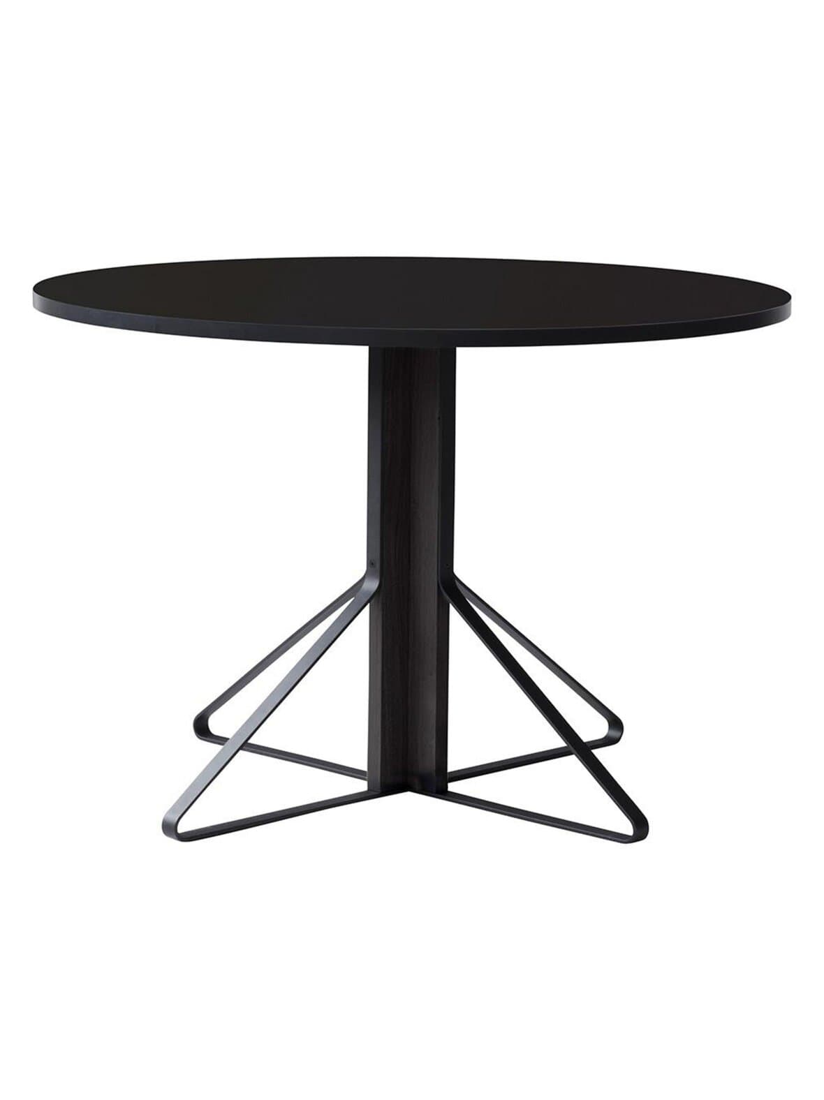 Kaari-pöytä musta laminaatti/musta tammi ø 110 cm – Artek