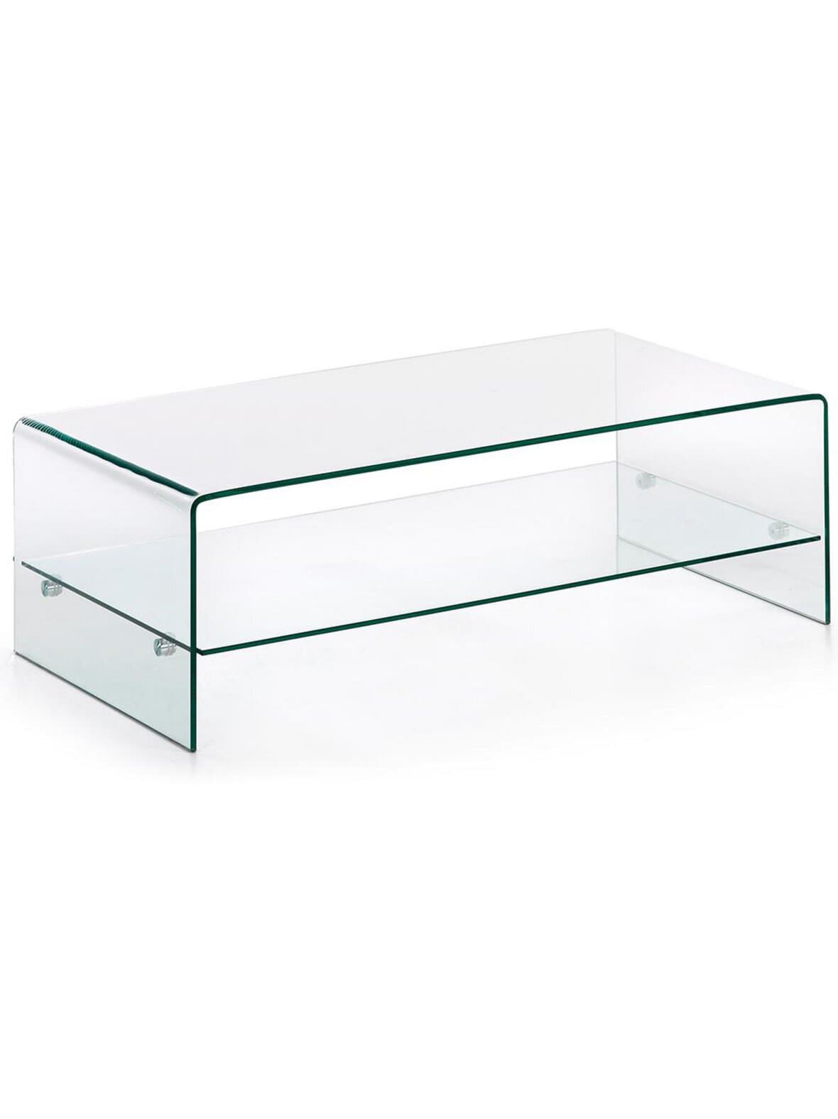 Burano-sohvapöytä kirkas lasi 110 x 55 cm – Kave Home