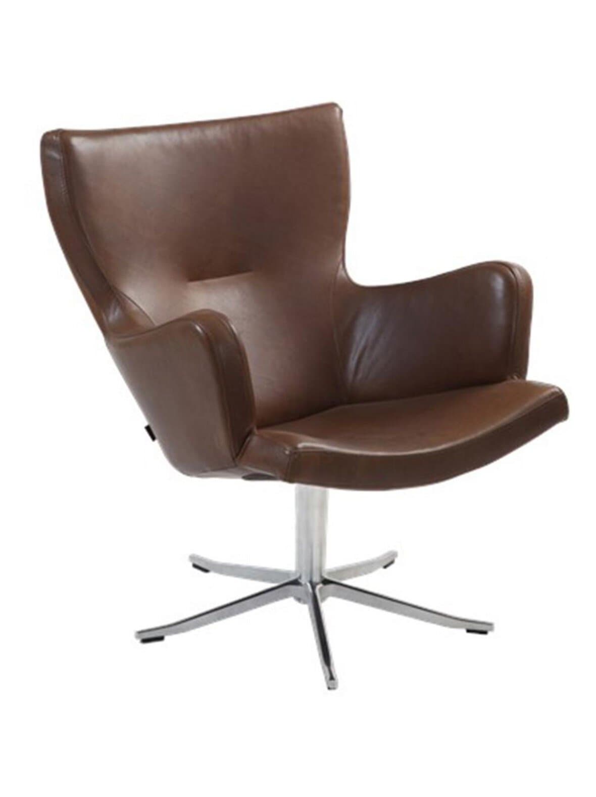 Gyro-nojatuoli käsinojilla sauvage-nahka ruskea – Conform