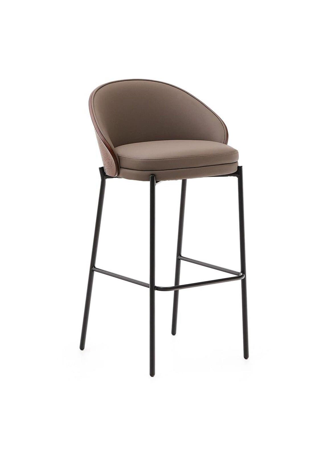 Eamy-baarituoli ruskea keinonahka / pähkinä k 75 cm – Kave Home