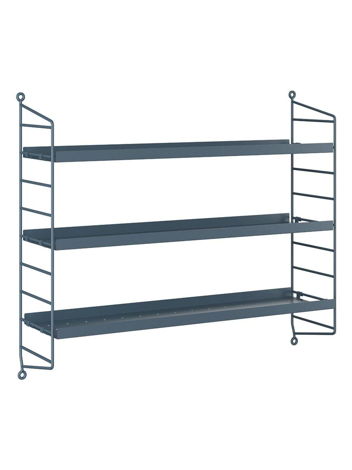 String pocket metal -seinähylly sergelgrå harmaa – String Furniture