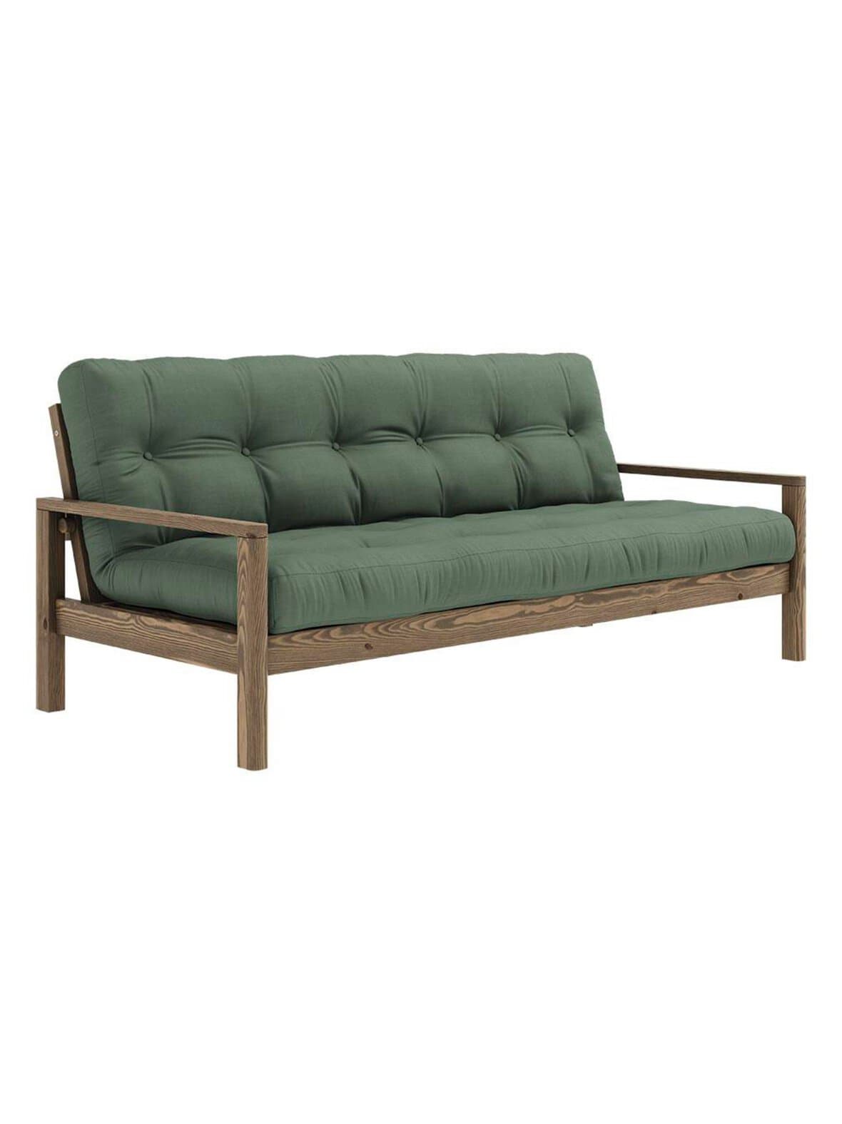 Knob-futonsohva olive green/carob brown l 205 cm – Karup
