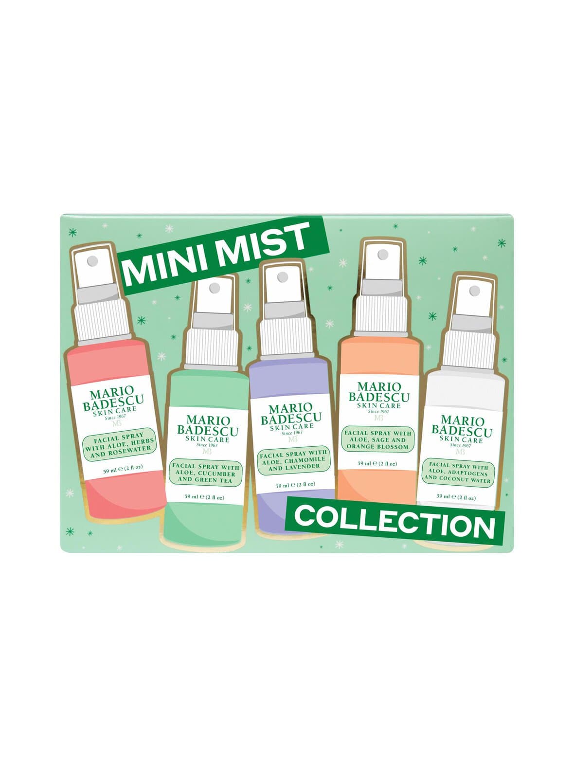 Mini mist collection -kasvosuihkepakkaus 5 x 59 ml – Mario Badescu