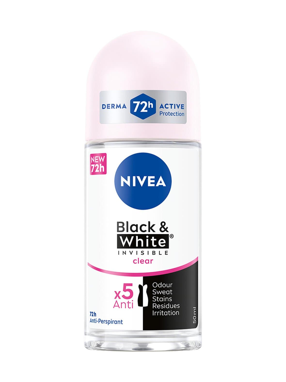 Black & white invisible deo roll-on -antiperspirantti 50 ml – Nivea